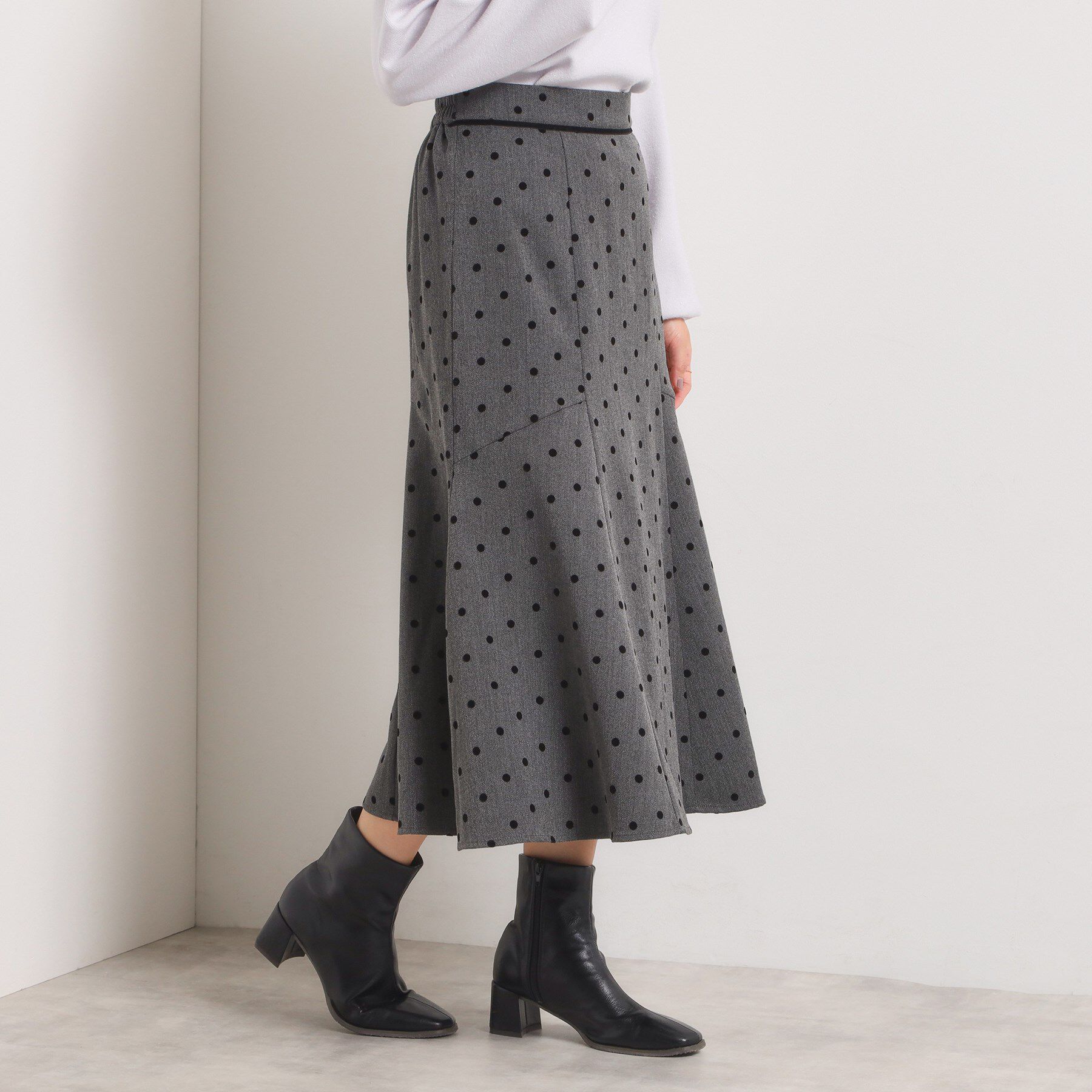 ITS&rsquo;DEMO「【手洗い可/ウエストゴム】ヘリンボーンマーメイドスカート」|スカート|