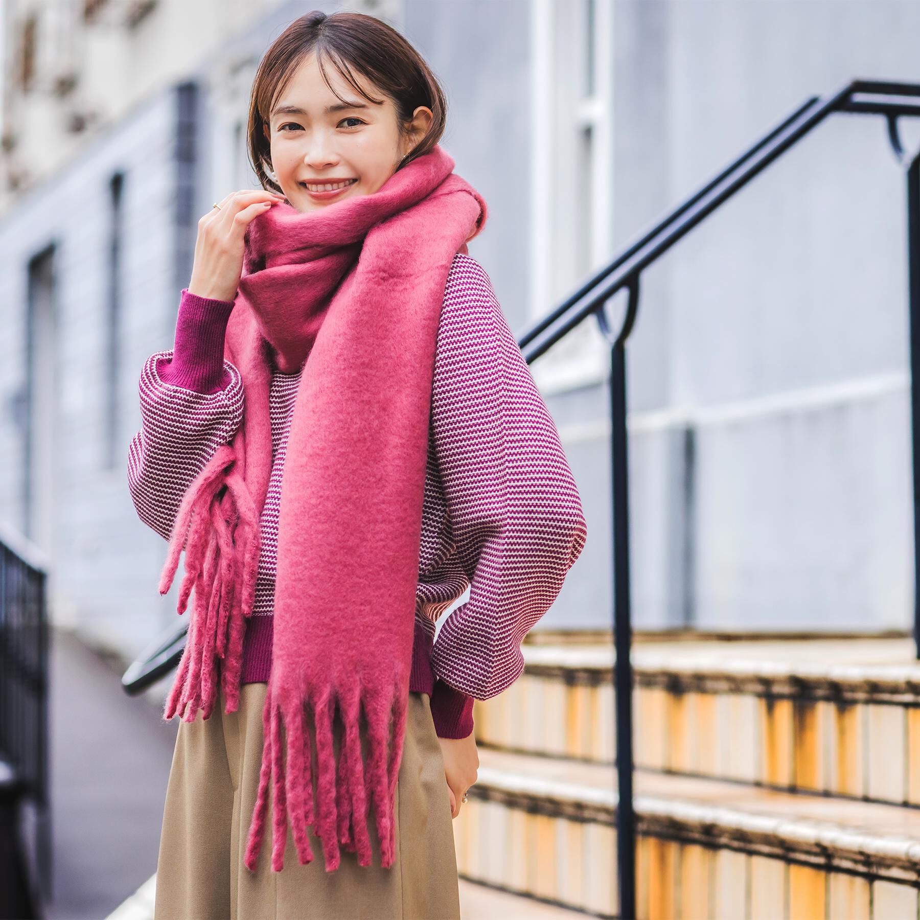 ITS&rsquo;DEMO「【手洗い可】バルキーニットストール」|ストール|