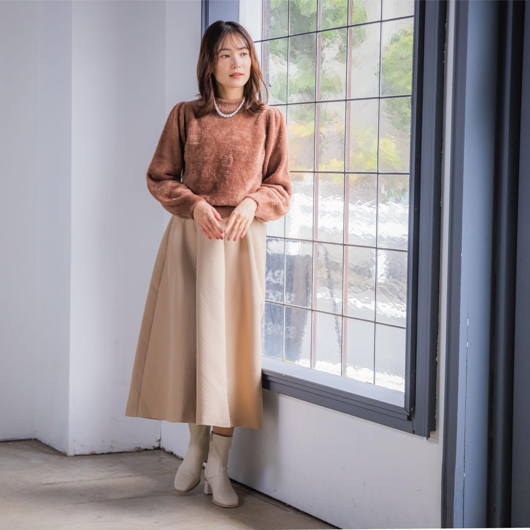 ITS&rsquo;DEMO「【手洗い可】フェザーヤーンパフスリーブニット」|ニット・セーター|