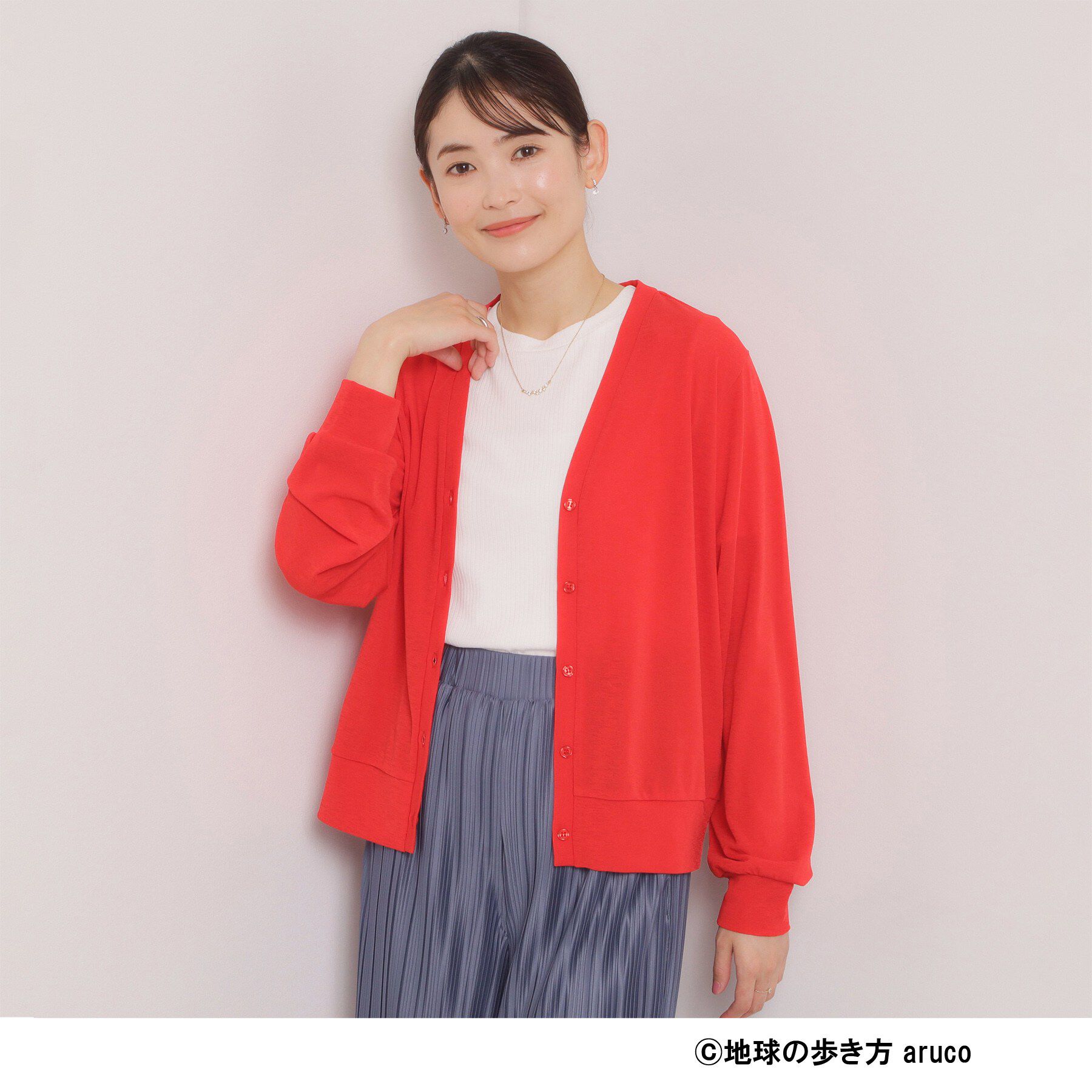 ITS&rsquo;DEMO「【aruco&times;ITS&rsquo;DEMO】UVカットカーディガン」|カーディガン|レッド(062)