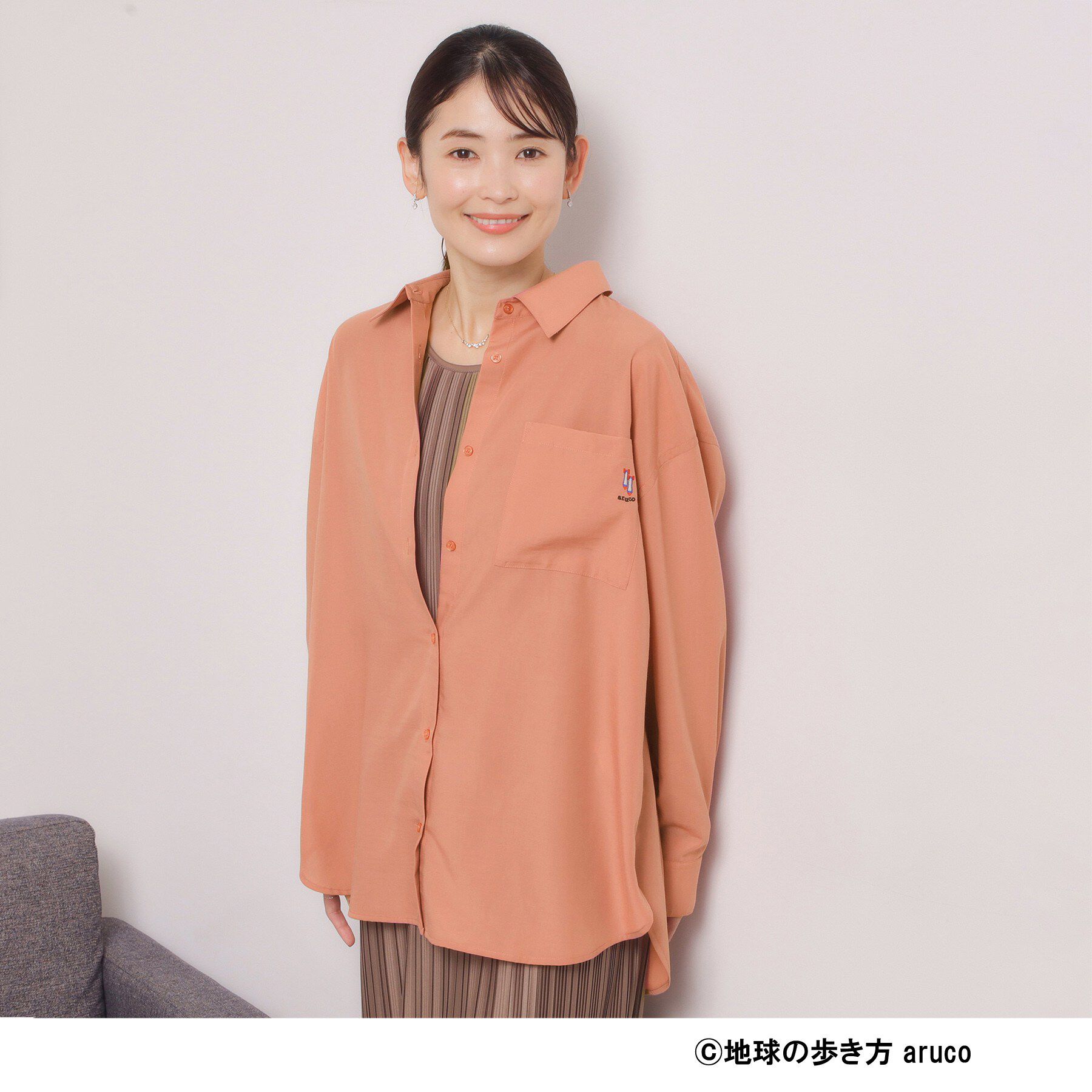 ITS&rsquo;DEMO「【aruco&times;ITS&rsquo;DEMO】刺繍シャツ」|シャツ・ブラウス|オレンジ(065)