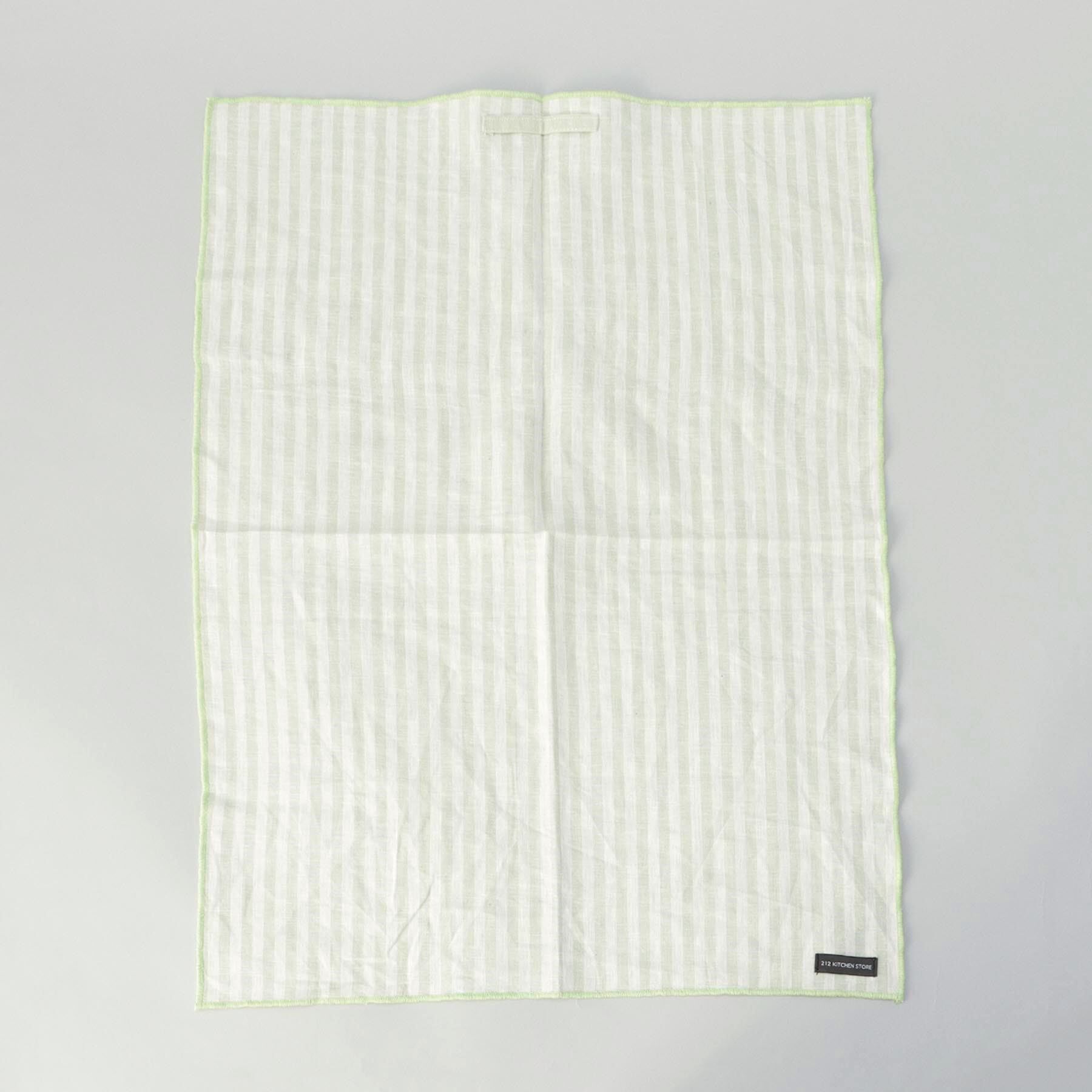 212 KITCHEN STORE「ブロックストライプ リネンコットン キッチンクロス L 45x60cm LGR ＜212Kオリジナル」|食器・キッチングッズ|