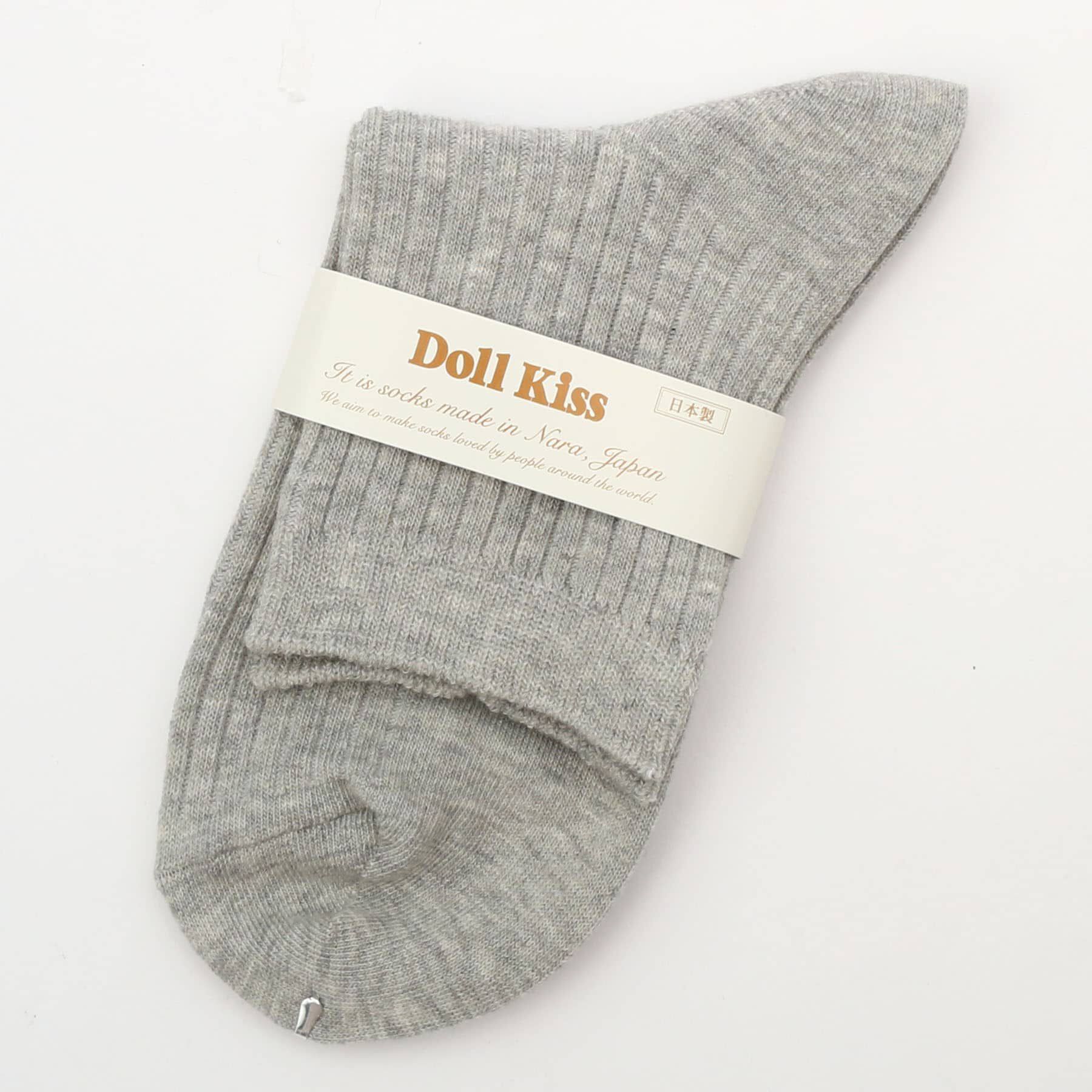 Doll Kiss「15色展開リブ無地クルーソックス　靴下」|ソックス|ｸﾞﾚｰ(012)