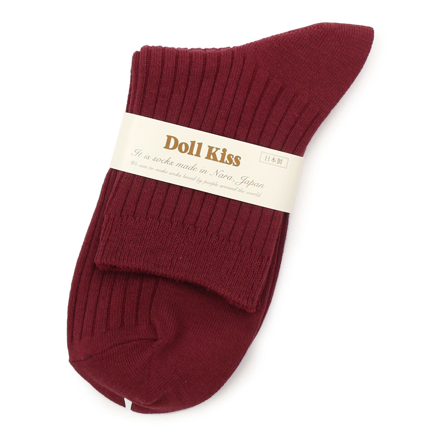 Doll Kiss「15色展開リブ無地クルーソックス　靴下」|ソックス|ﾜｲﾝﾚｯﾄﾞ(063)