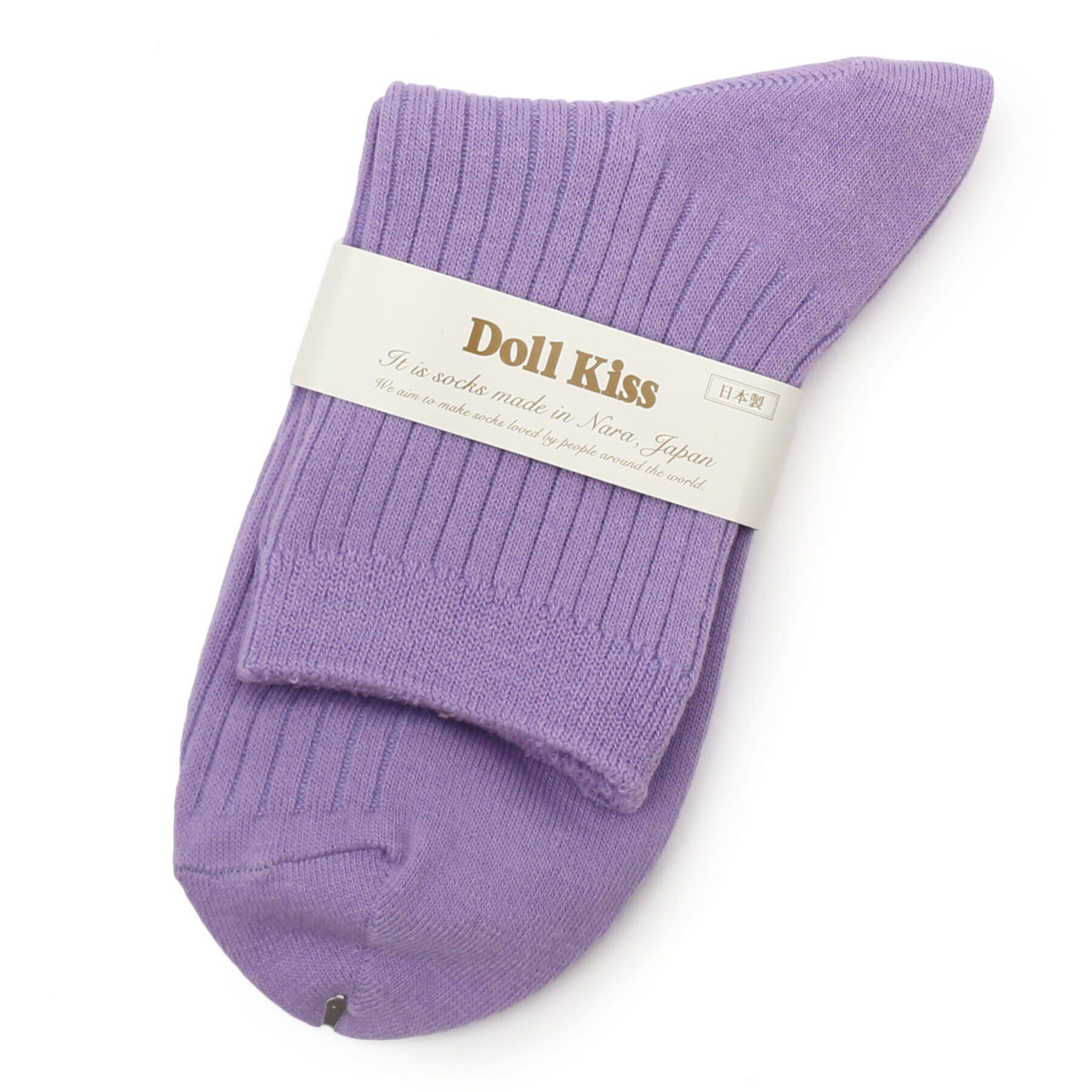 Doll Kiss「15色展開リブ無地クルーソックス　靴下」|ソックス|ﾊﾟｰﾌﾟﾙ(183)