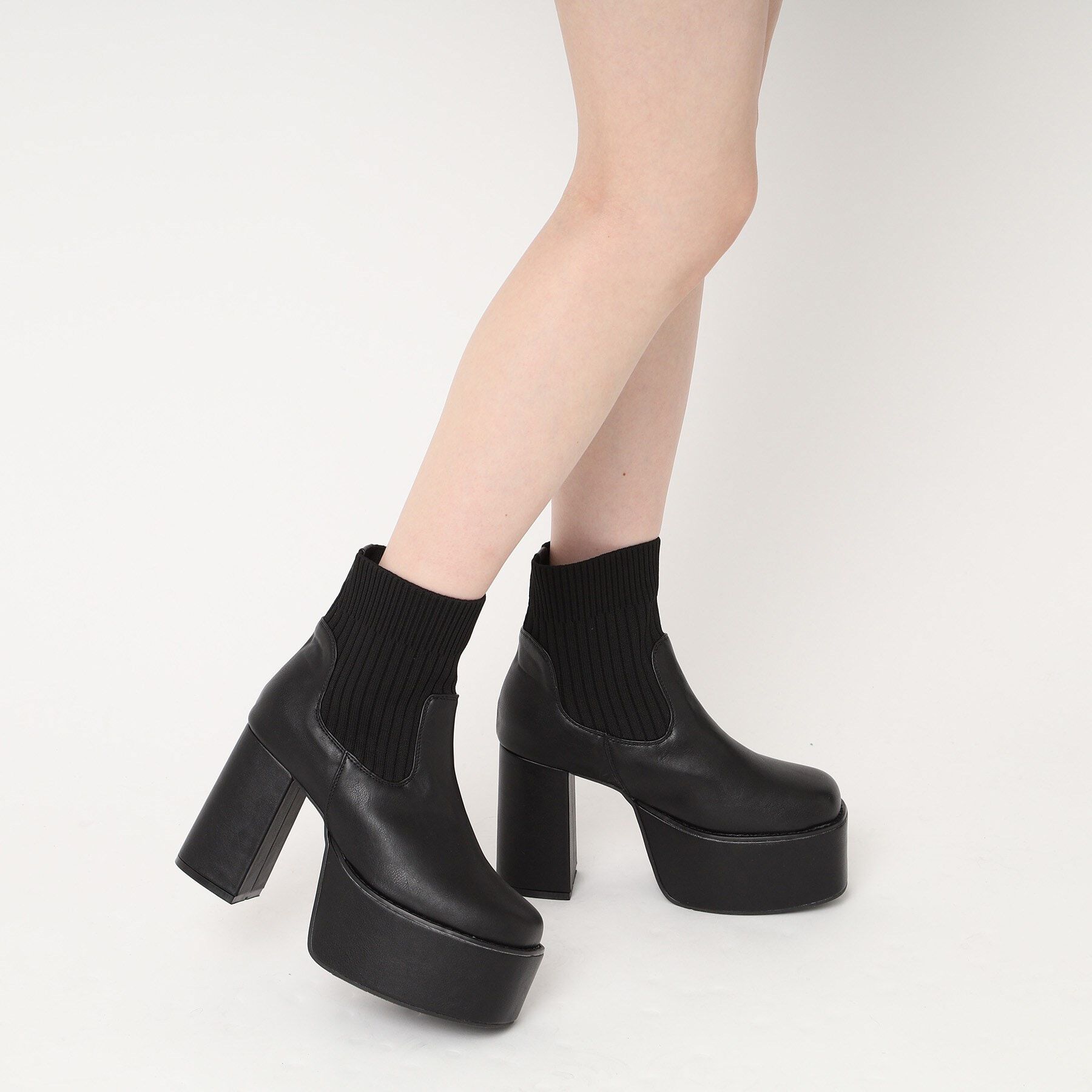 csT&P「厚底ニットブーツ」|ショートブーツ|