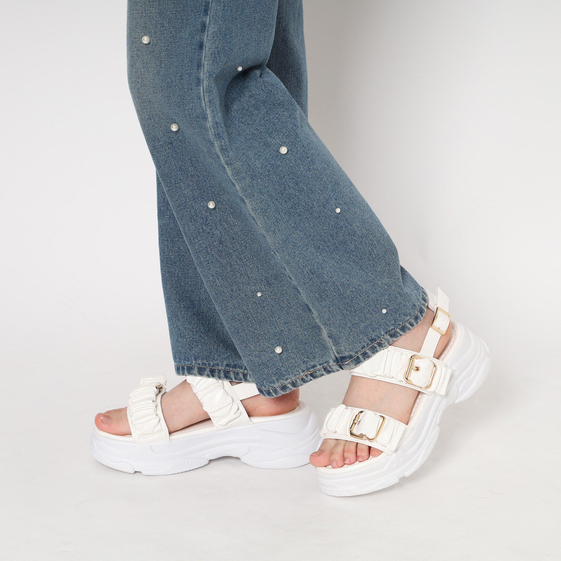 csT&P「厚底クシュクシュベルトスポサン」|サンダル|