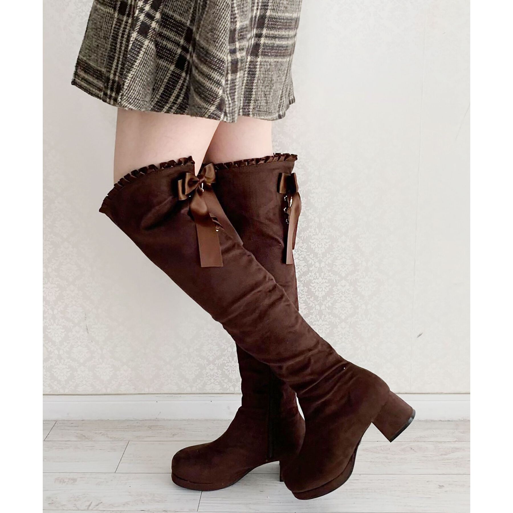 csT&P「夢見るリボン付きロングブーツ厚底」|ショートブーツ|