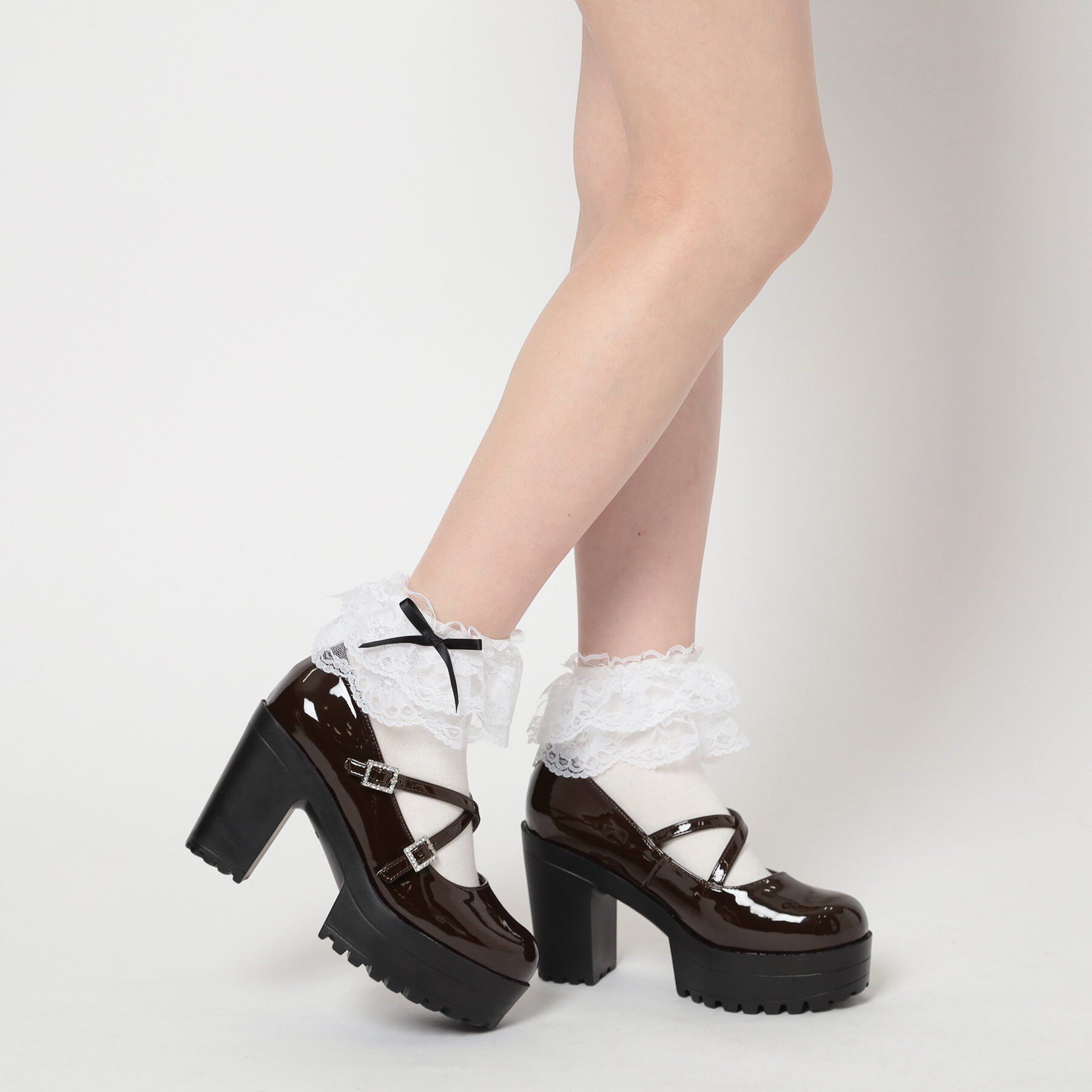 csT&P「厚底キラキラダブルストラップパンプス」|パンプス|