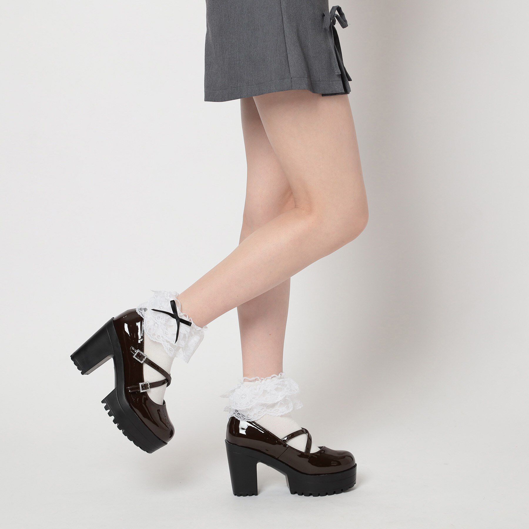 csT&P「厚底キラキラダブルストラップパンプス」|パンプス|