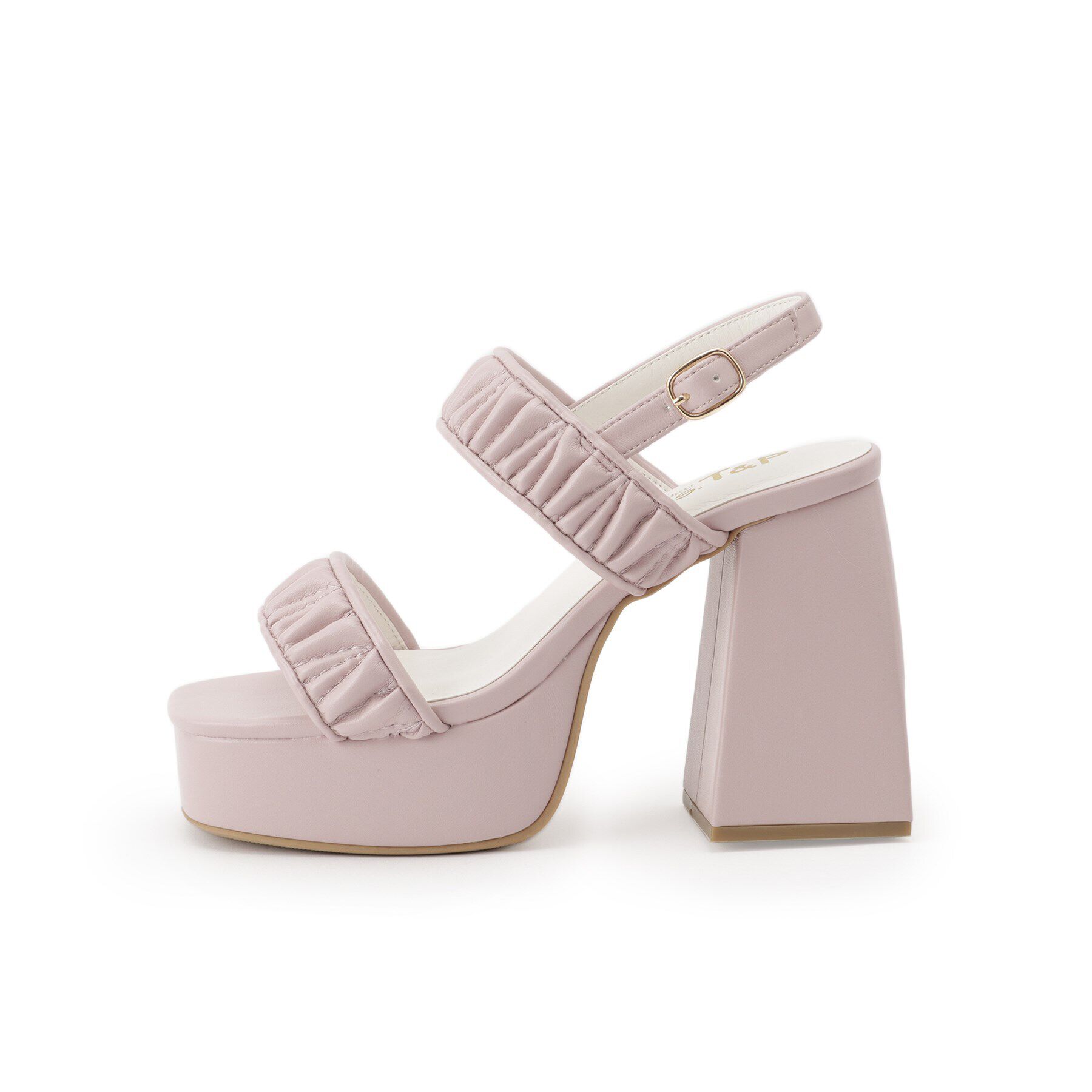 csT&P「ギャザーダブルベルト チャンキーヒールサンダル」|サンダル|