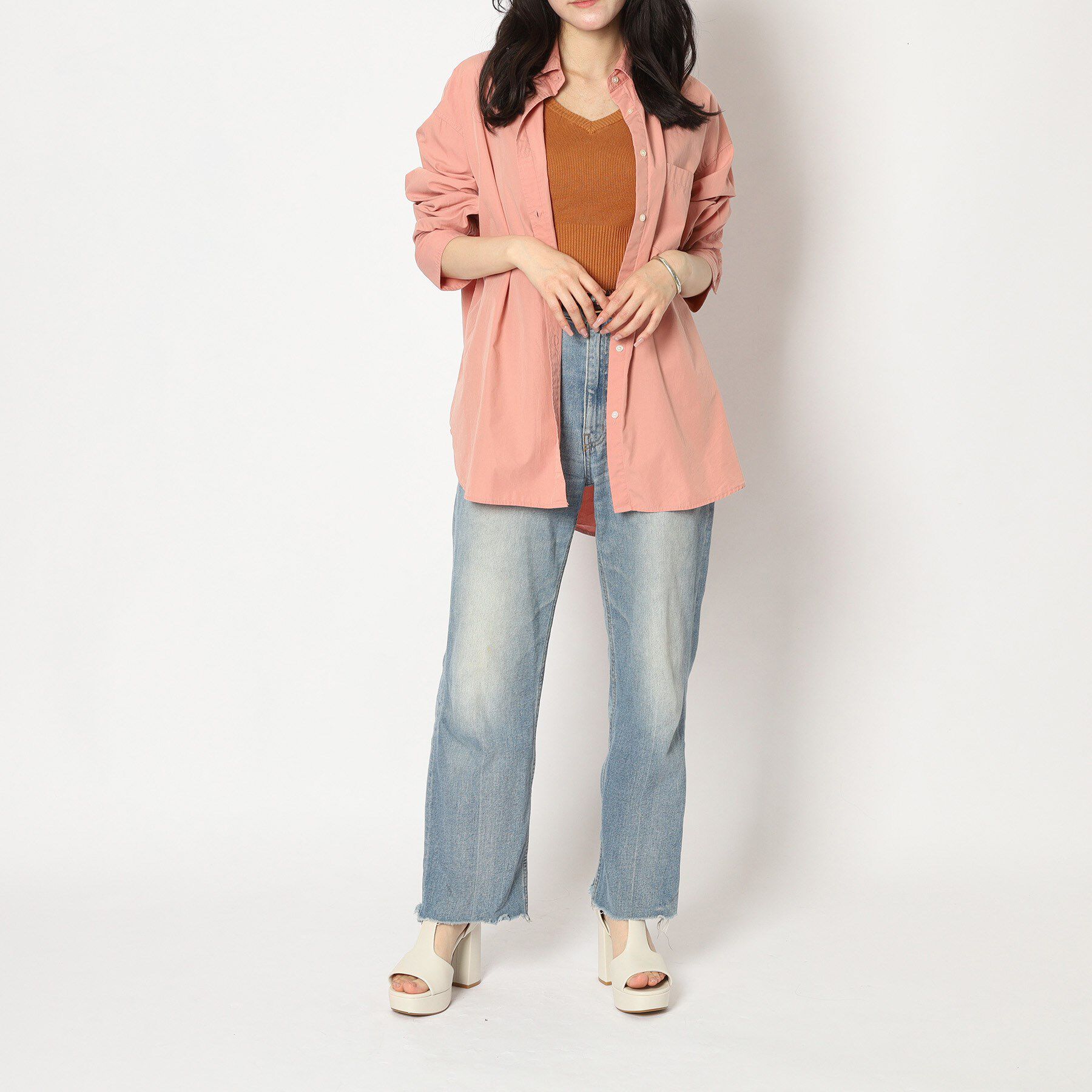 ESPERANZA「Tストラップスクエアサンダル」|サンダル|