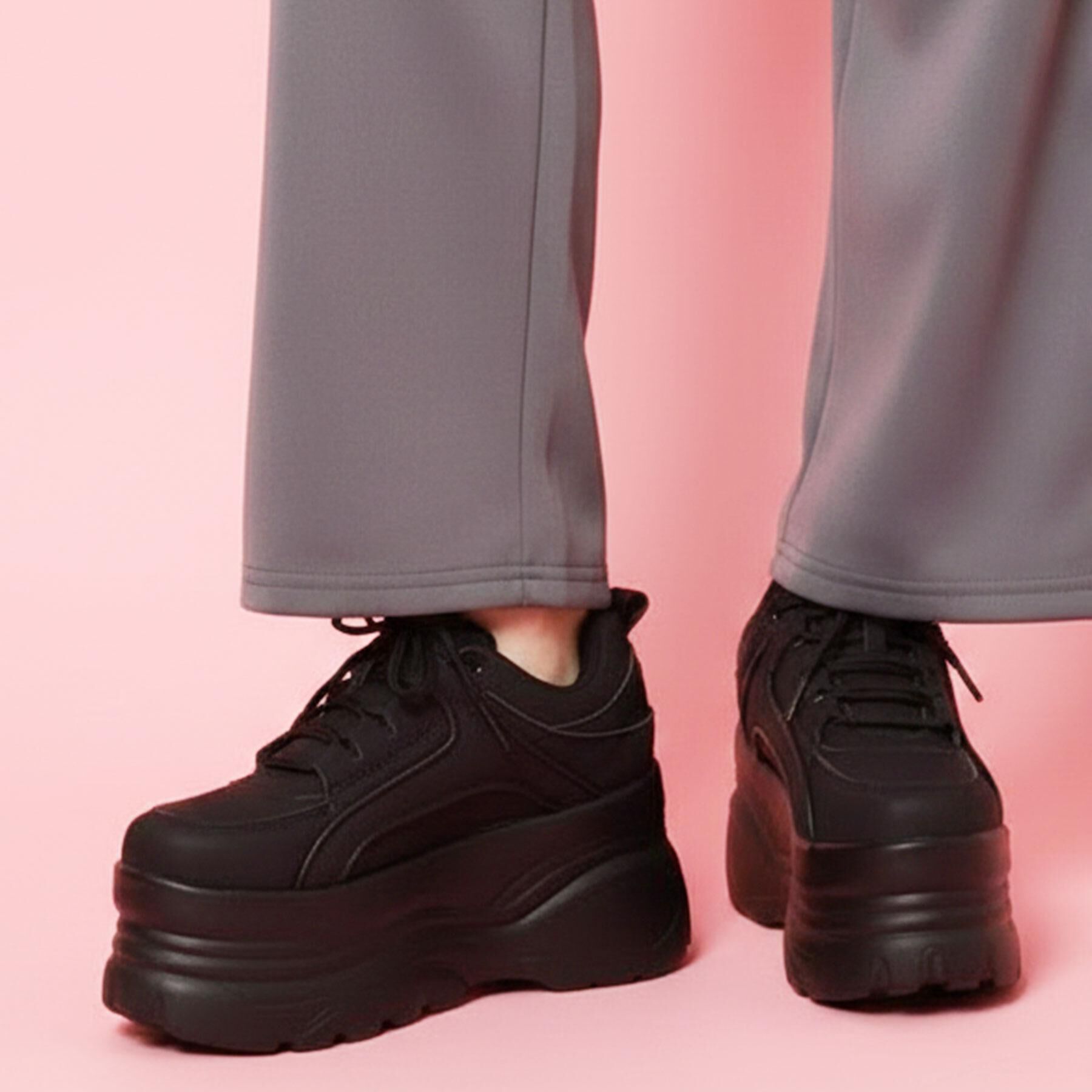 csT&P「【らくちん履き心地】軽量厚底スニーカー」|スニーカー|ブラック(019)