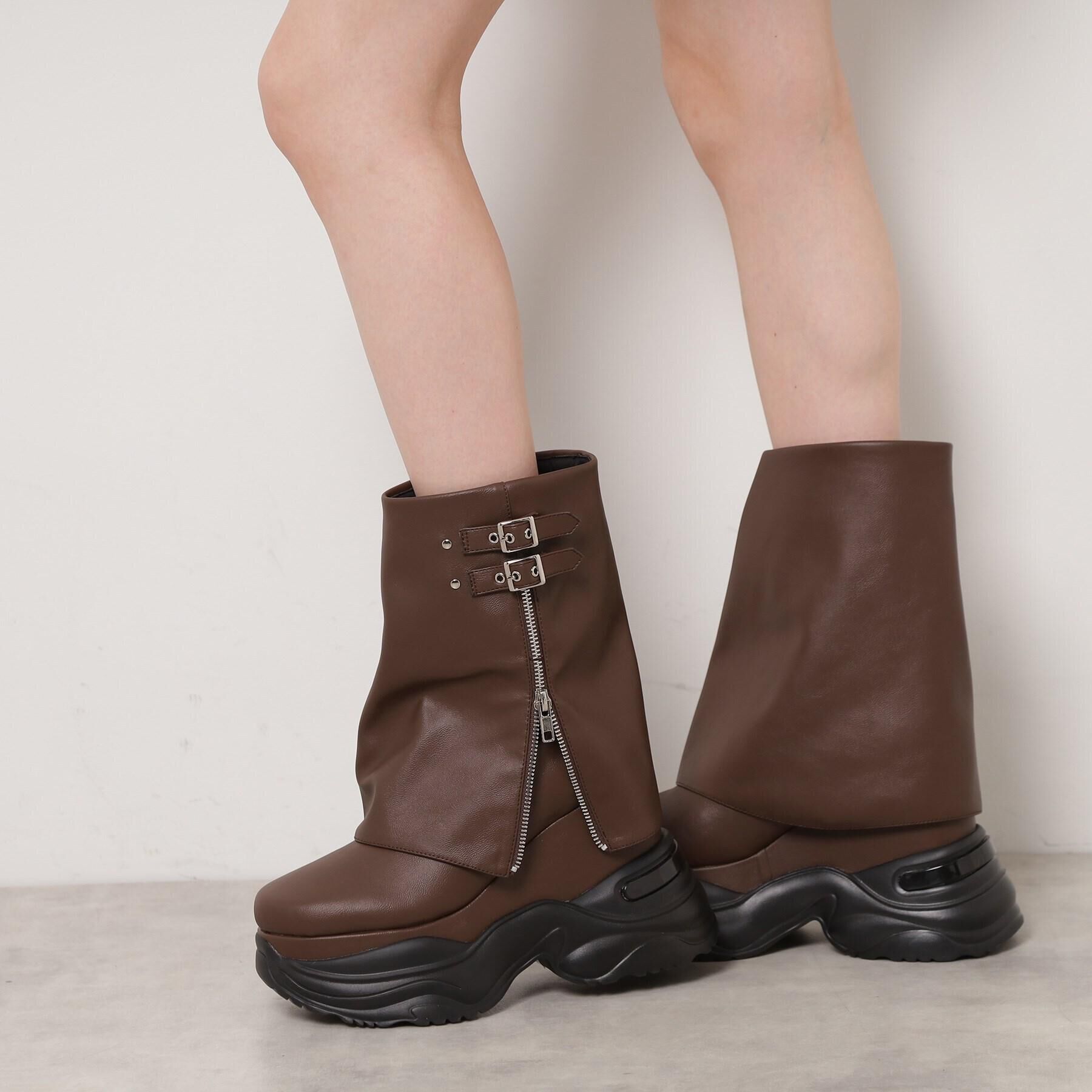 ESPERANZA「ボリュームソールカバーブーツ」|ショートブーツ|モカブラウン(042