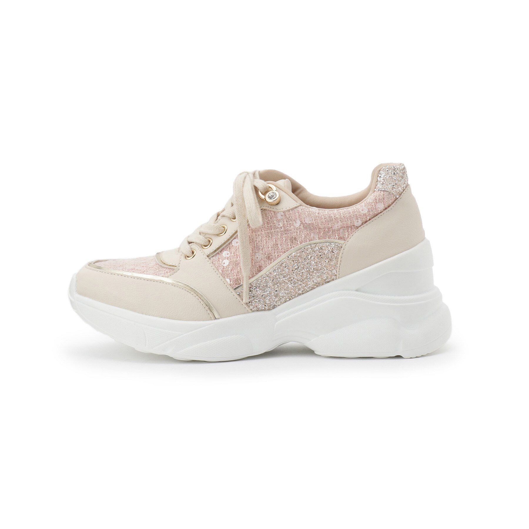 ESPERANZA「【EC先行販売】グリッター&times;ツイード ラインストーンスニーカー」|スニーカー|