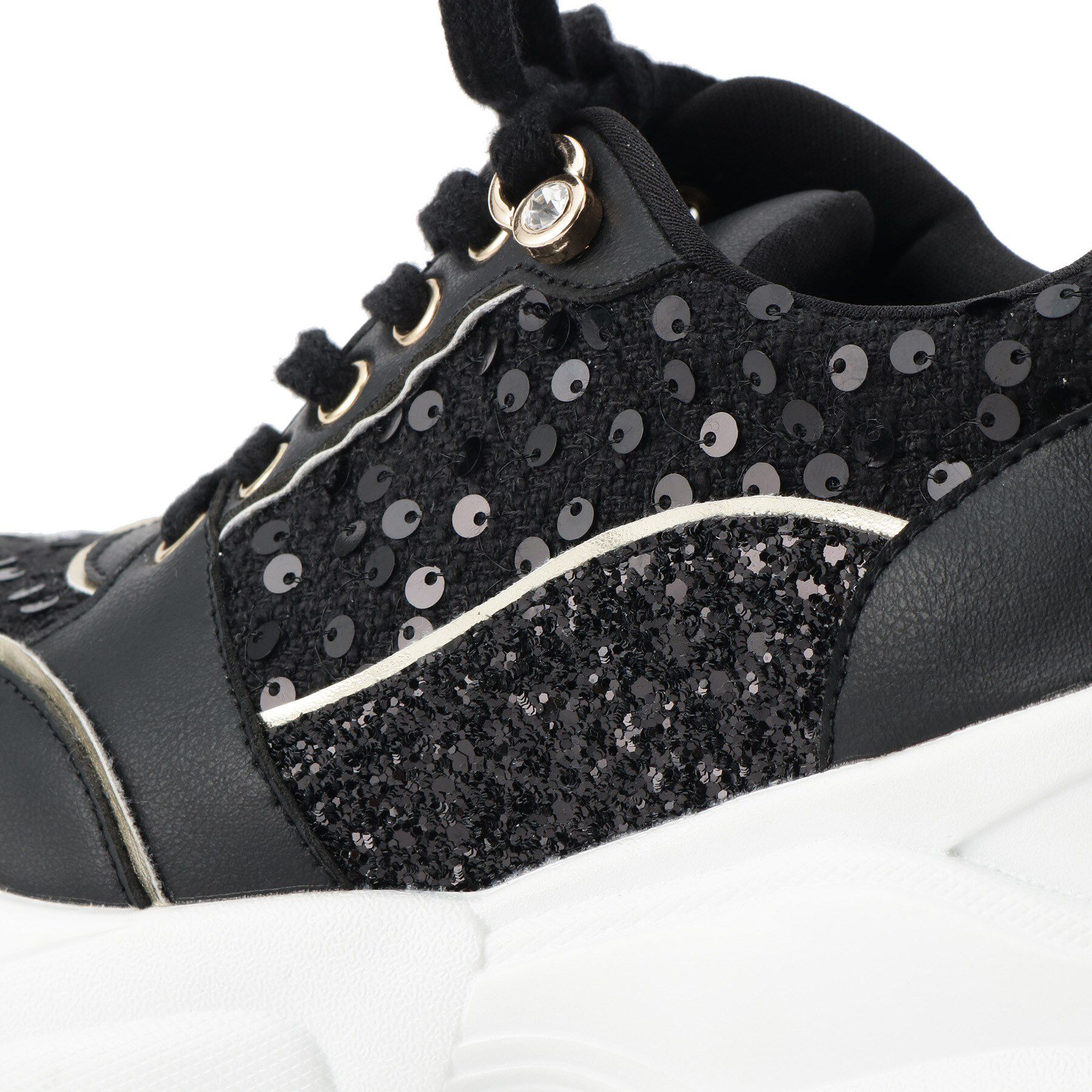 ESPERANZA「【EC先行販売】グリッター&times;ツイード ラインストーンスニーカー」|スニーカー|