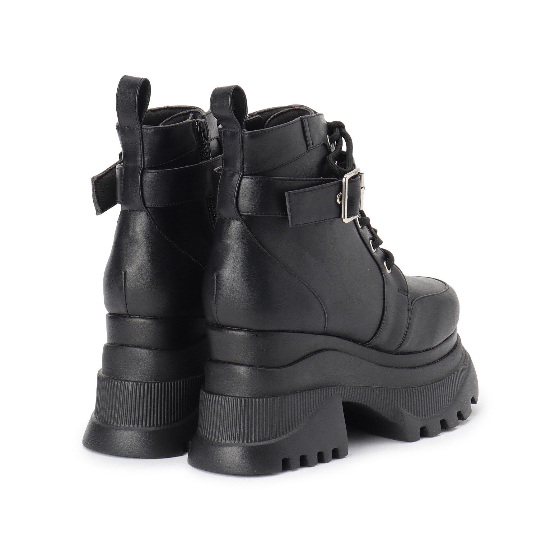 ESPERANZA「レースアップバックル厚底ブーツ」|ショートブーツ|