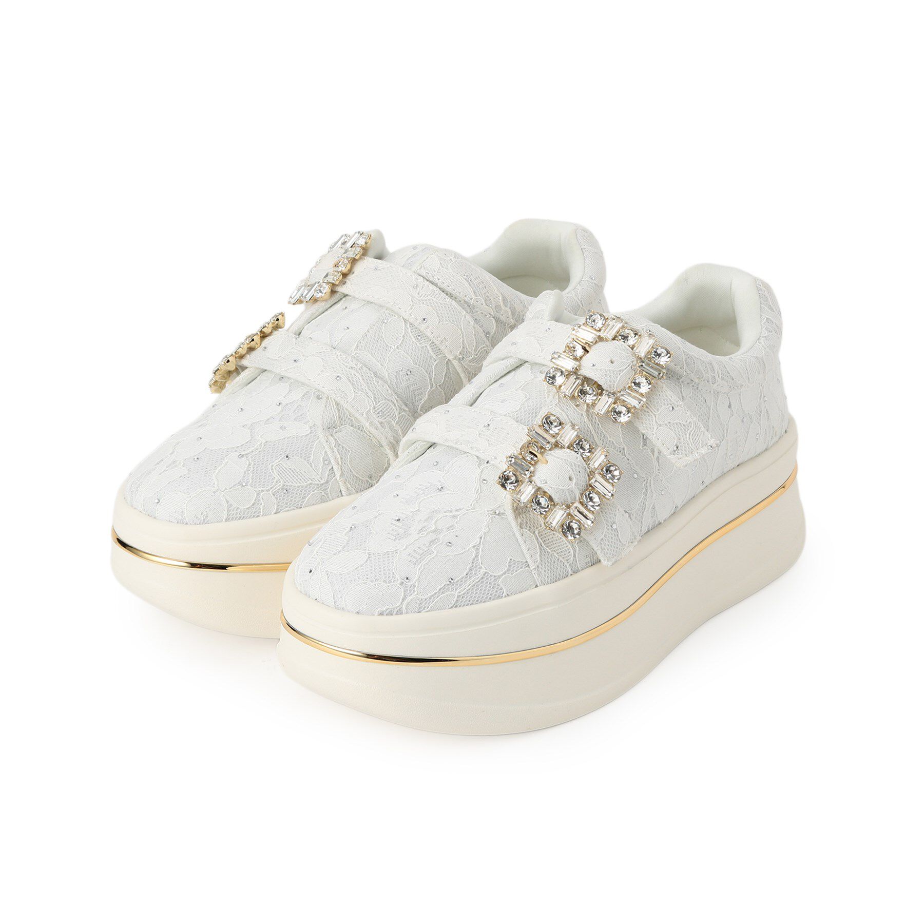 ESPERANZA「ビジューバックルWストラップレーススニーカー」|スニーカー|