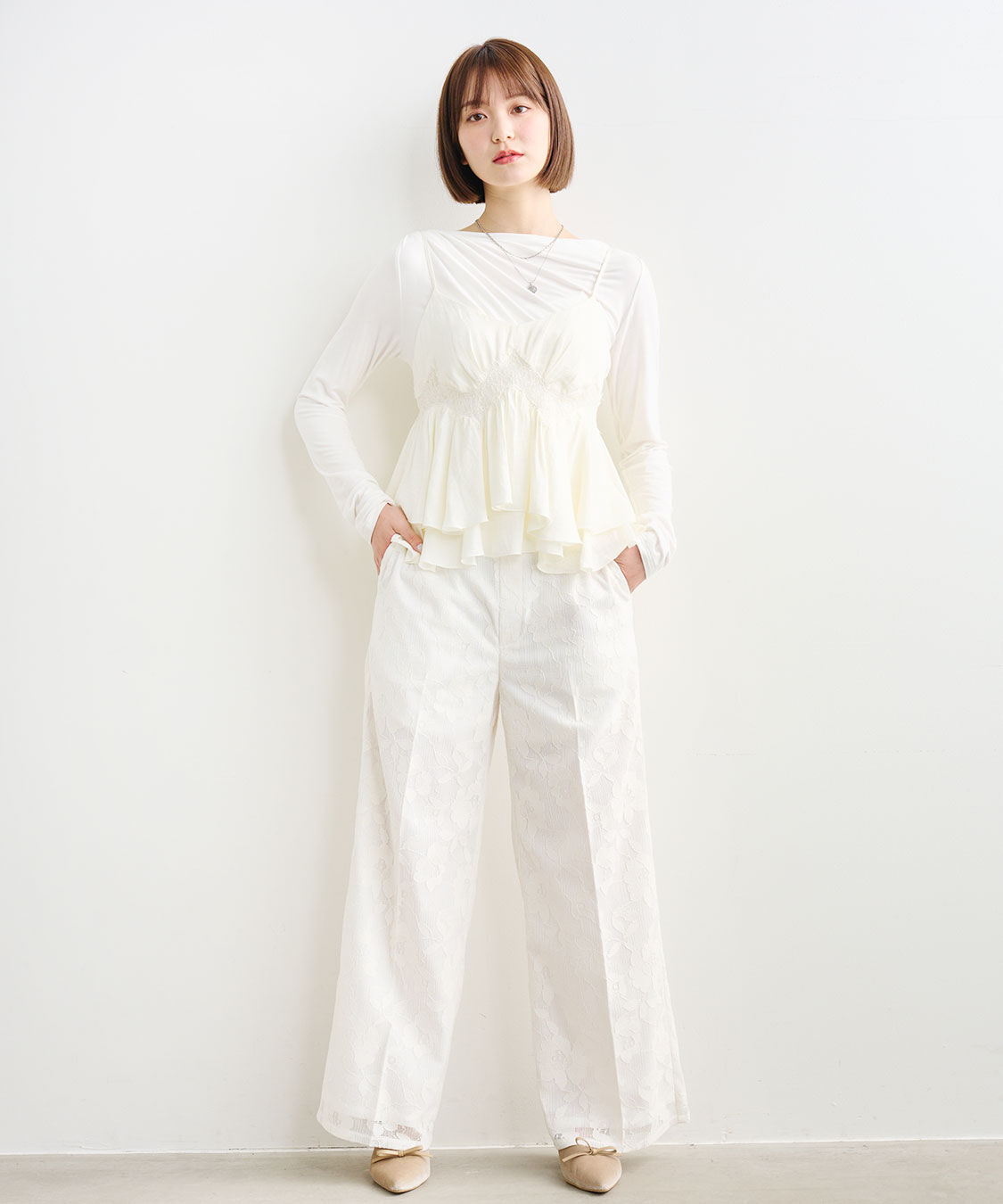 COCO DEAL「アシメネックドレープカットソー」|Tシャツ・カットソー|