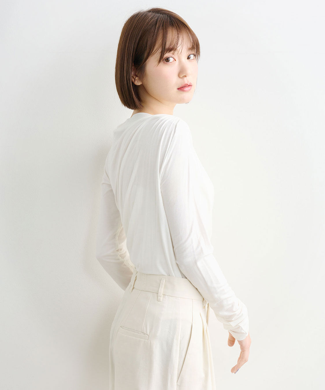 COCO DEAL「アシメネックドレープカットソー」|Tシャツ・カットソー|