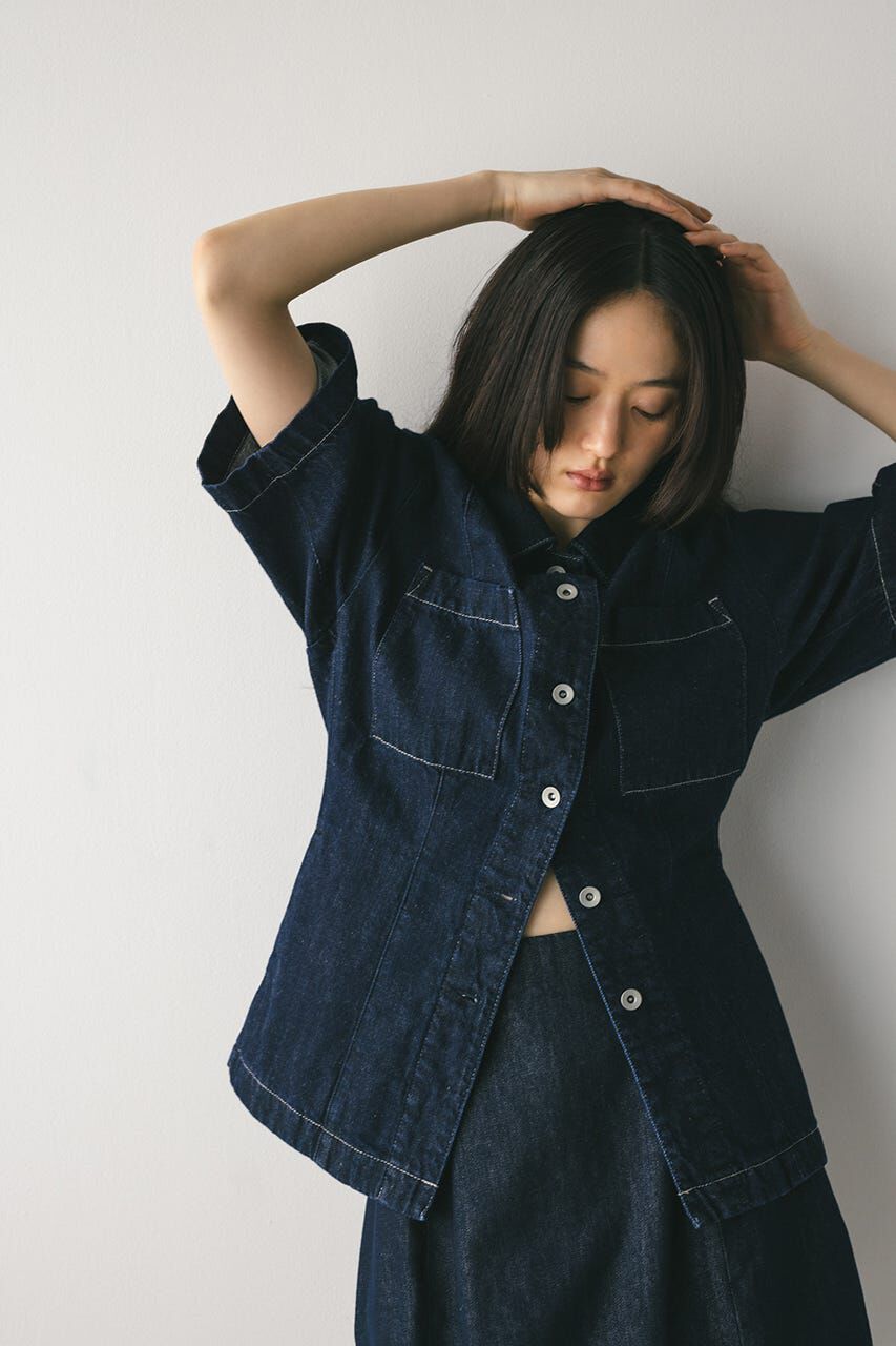 STYLEMIXER「ハーフスリーブシェイプデニムシャツ」|シャツ・ブラウス|IDG