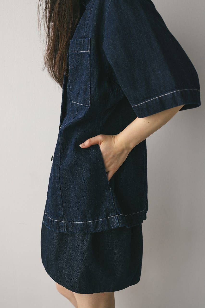 STYLEMIXER「ハーフスリーブシェイプデニムシャツ」|シャツ・ブラウス|