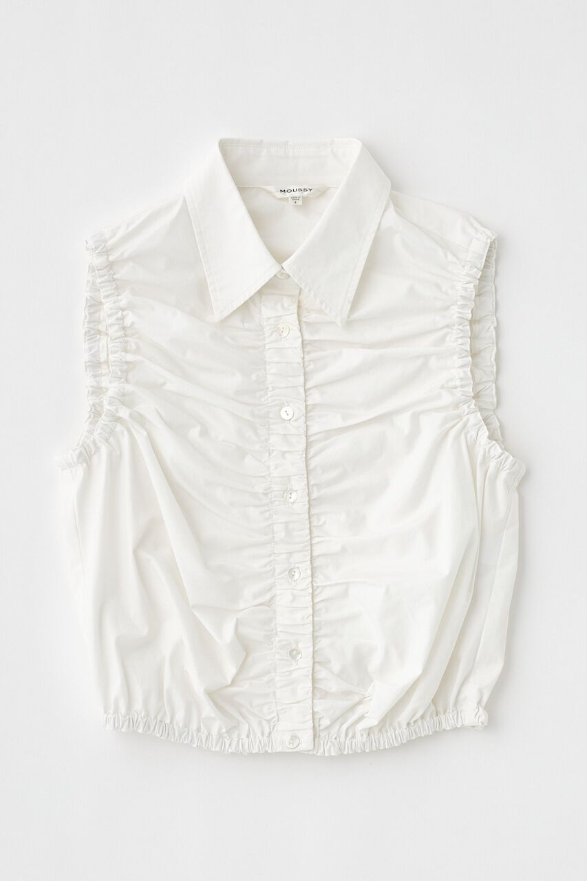 MOUSSY「GATHER SLEEVELESS シャツ」|シャツ・ブラウス|
