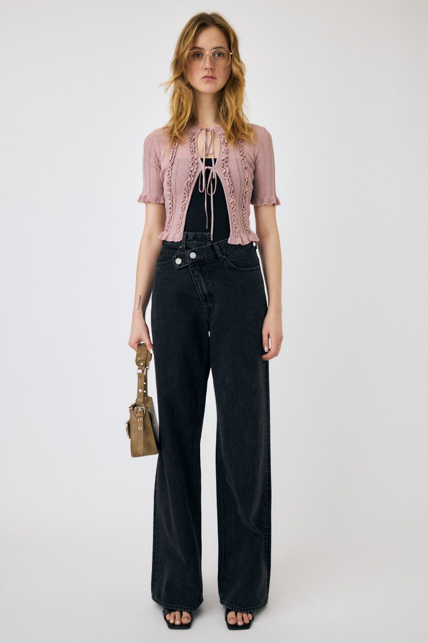 MOUSSY「FRILL STRIPED カーディガン」|ニット・セーター|