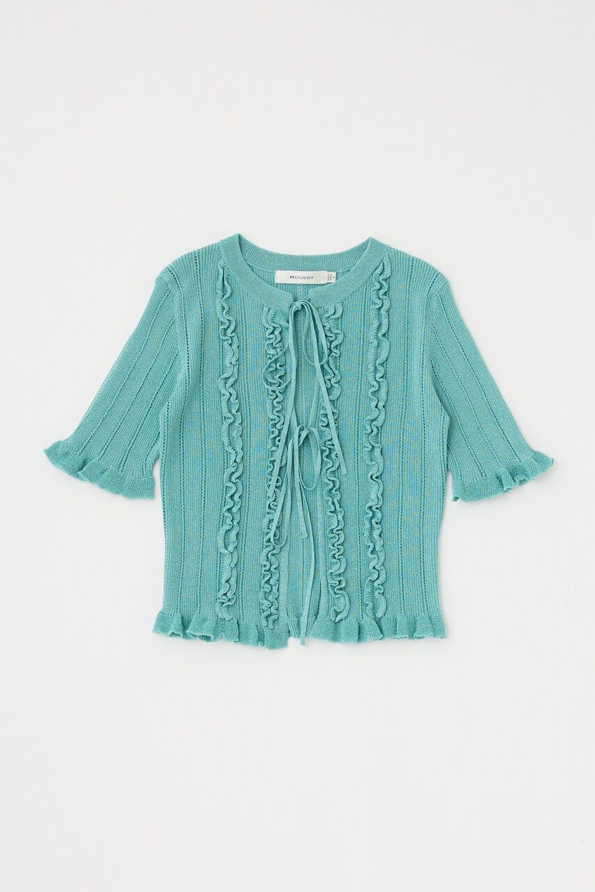 MOUSSY「FRILL STRIPED カーディガン」|ニット・セーター|