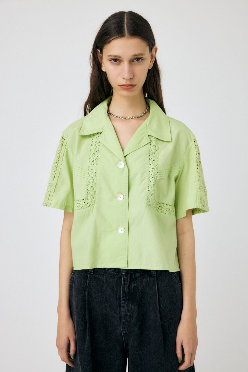 MOUSSY「CROCHET COMBI シャツ」|シャツ・ブラウス|