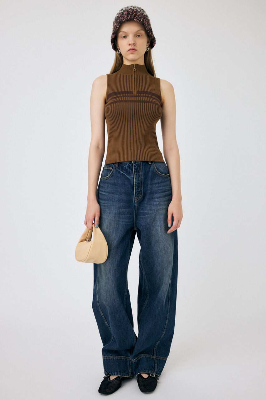 MOUSSY「MOCK NECK ハーフジップトップス」|タンクトップ|