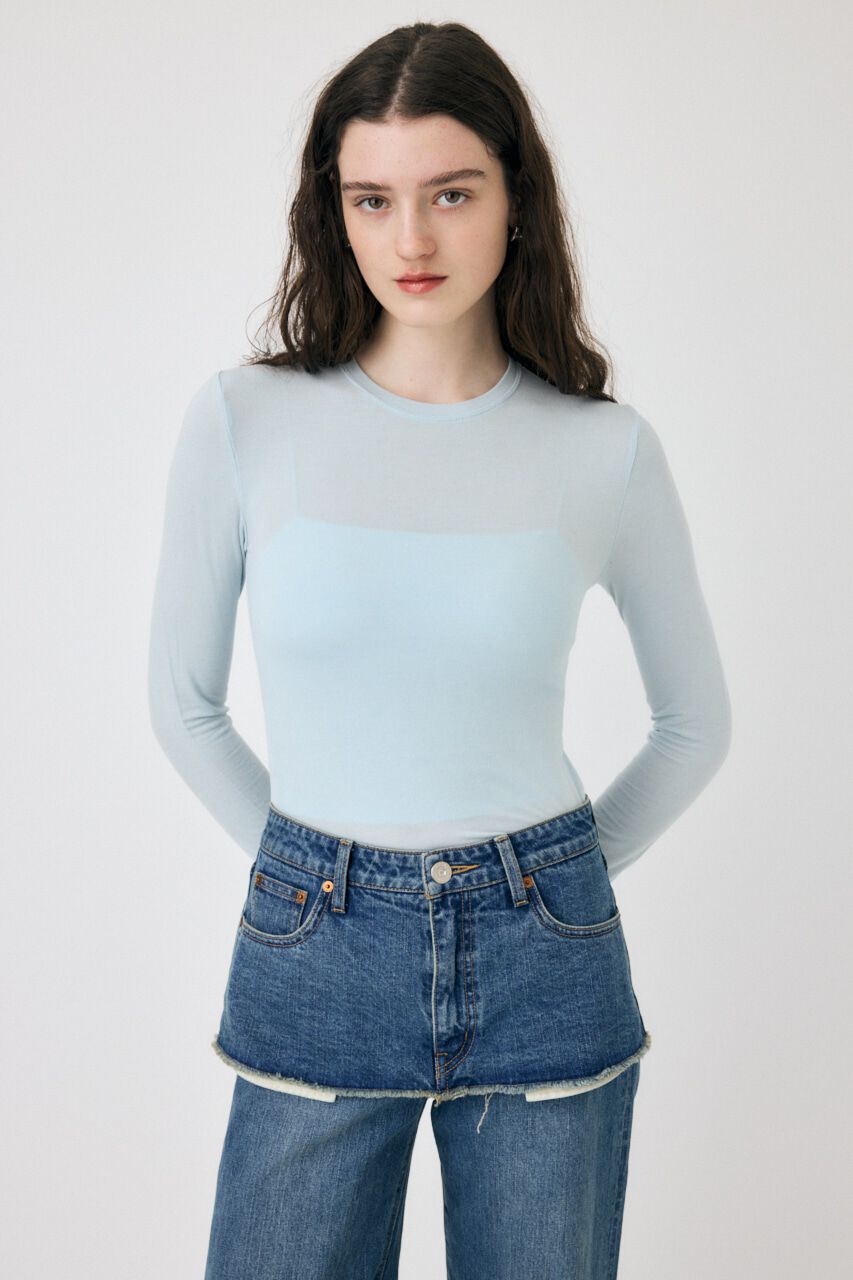 MOUSSY「SOFT TOUCH ロンT」|Tシャツ・カットソー|L/BLU1