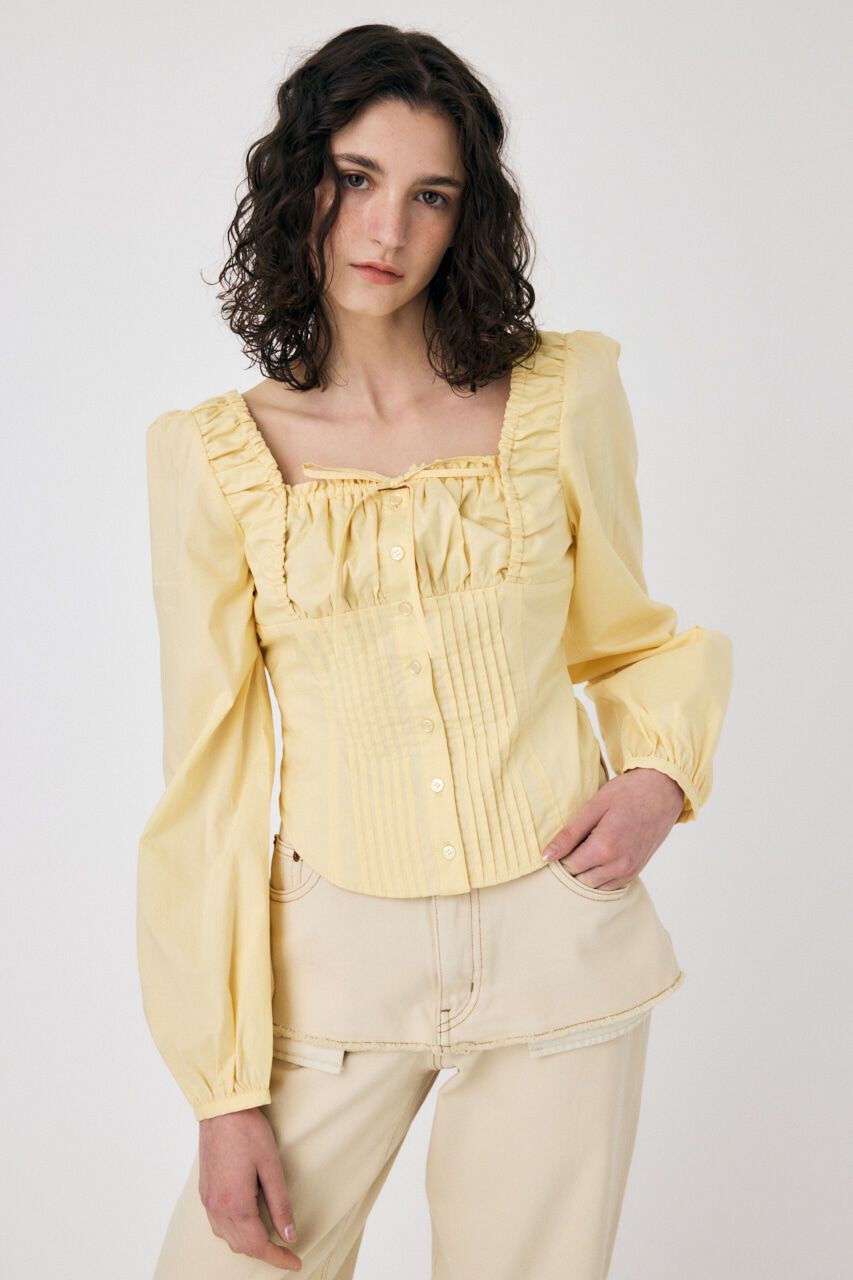 MOUSSY「PUFF SLEEVE CORSET FIT ブラウス」|シャツ・ブラウス|