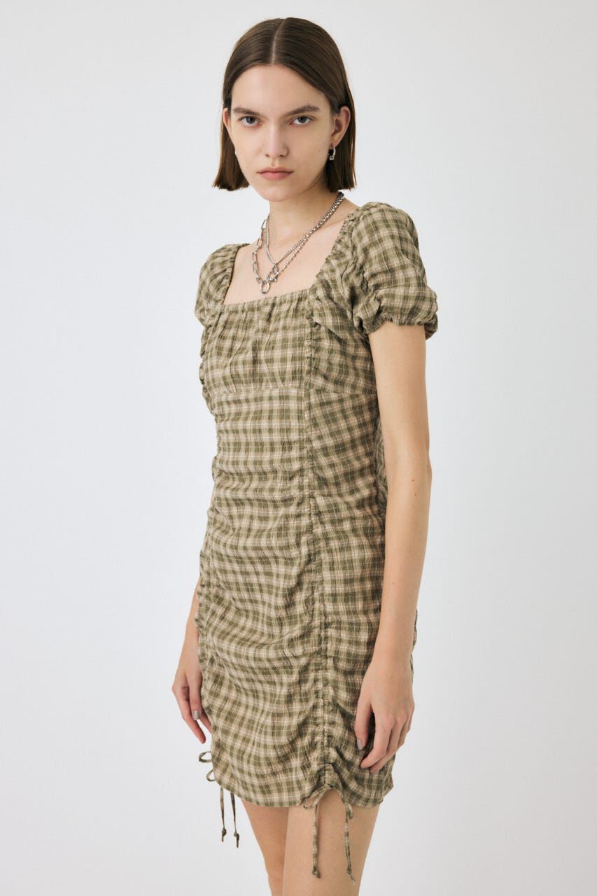 MOUSSY「GATHER RIBBON ミニドレス」|ワンピース|