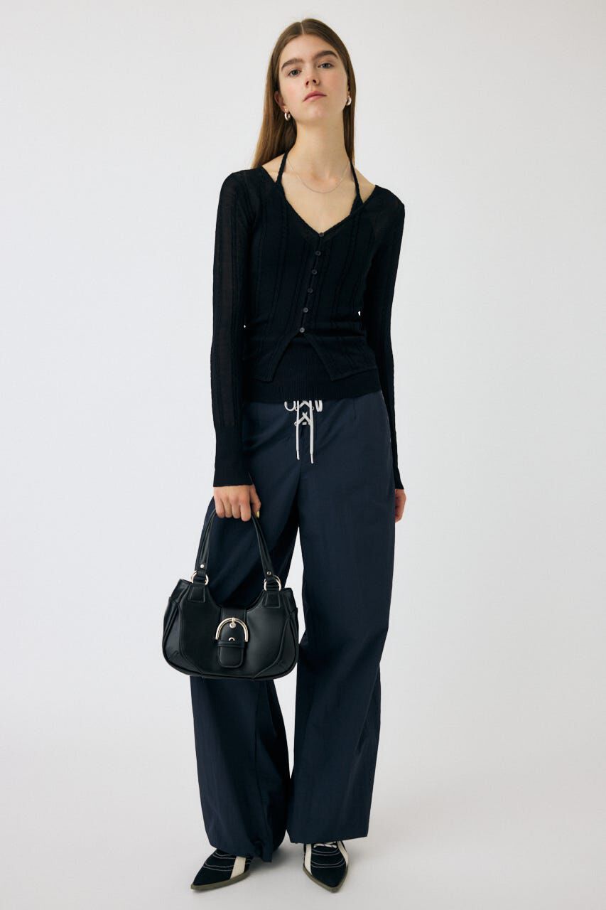 MOUSSY「SHEER CABLE カーディガン」|カーディガン|