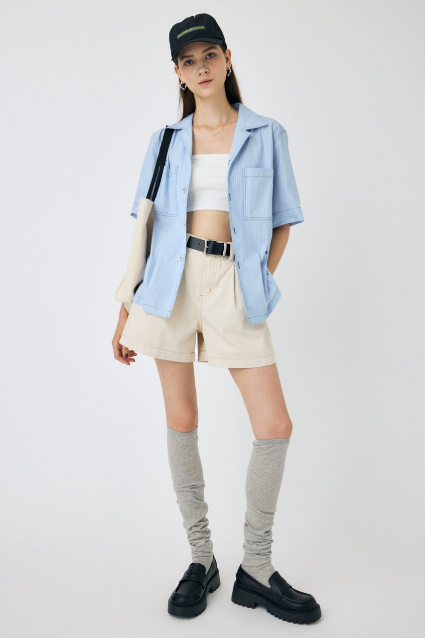 MOUSSY「DENIM タック ショーツ」|デニム|