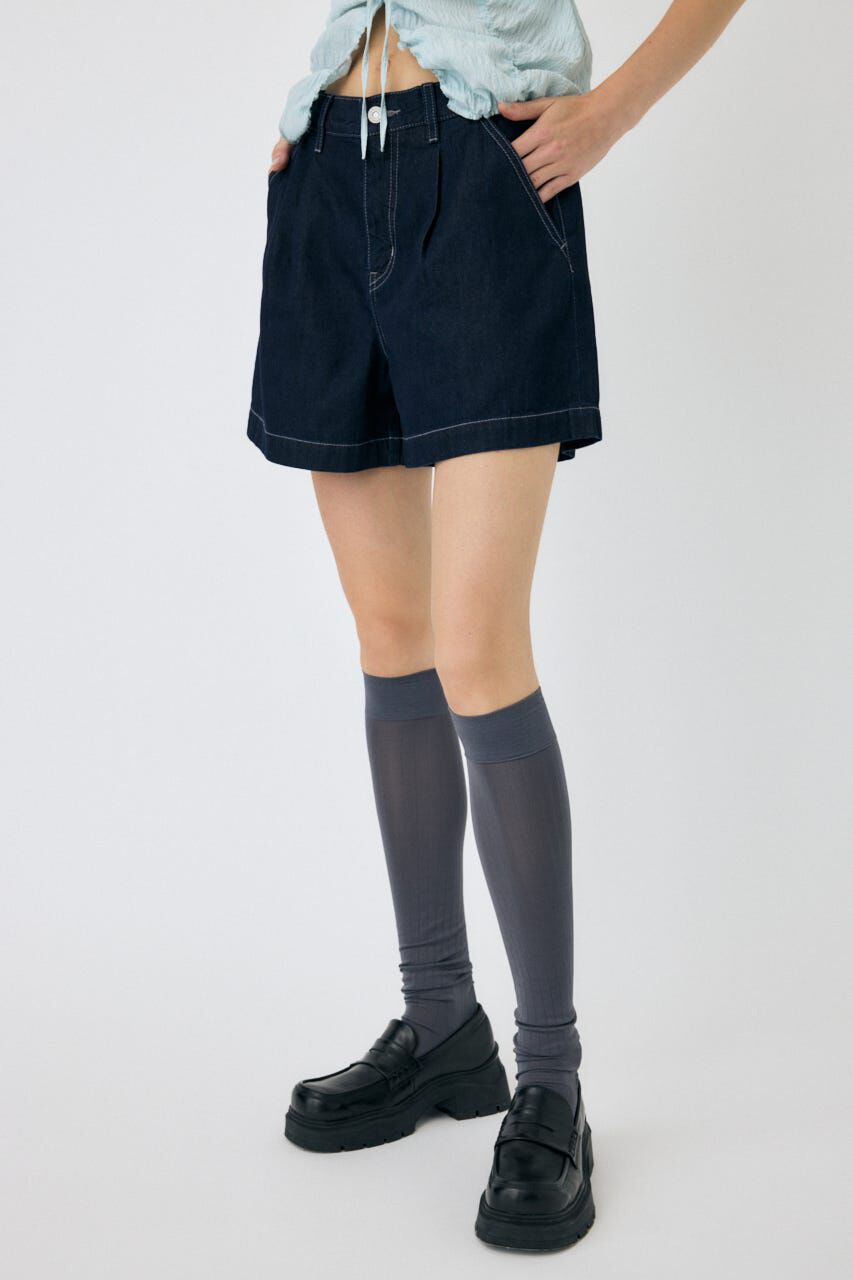 MOUSSY「DENIM タック ショーツ」|デニム|