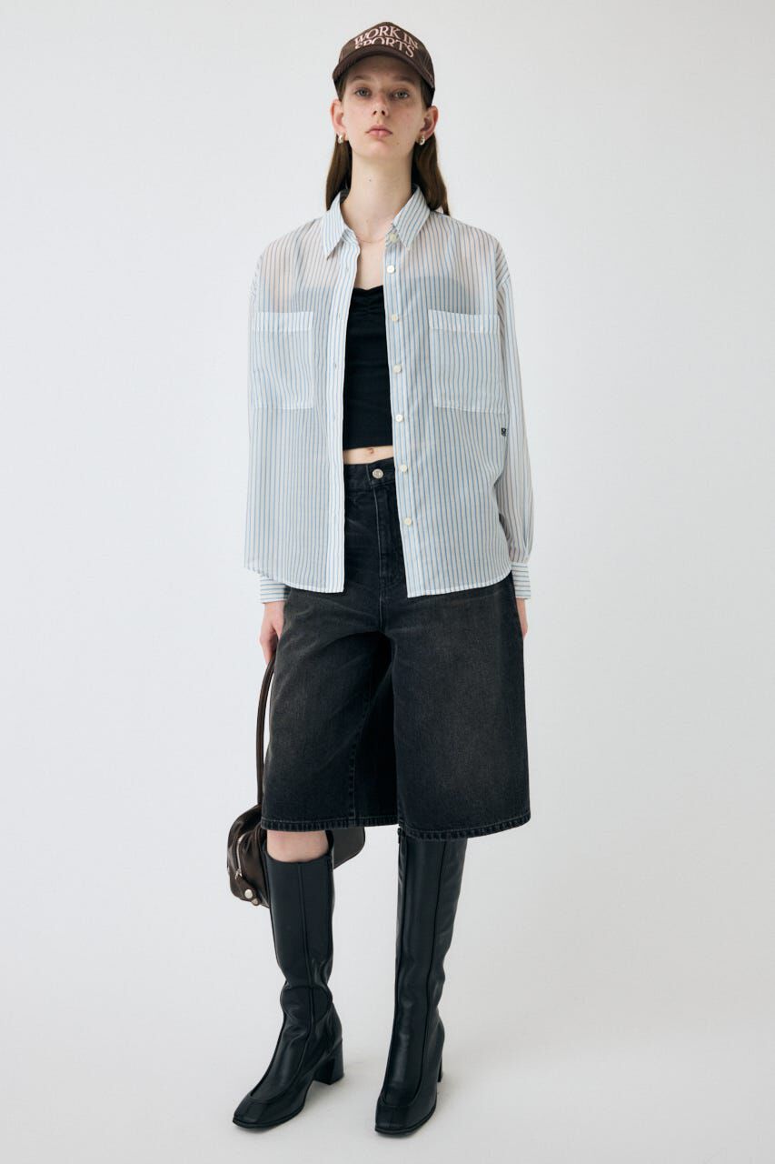 MOUSSY「OVERSIZED SHEER シャツ」|シャツ・ブラウス|