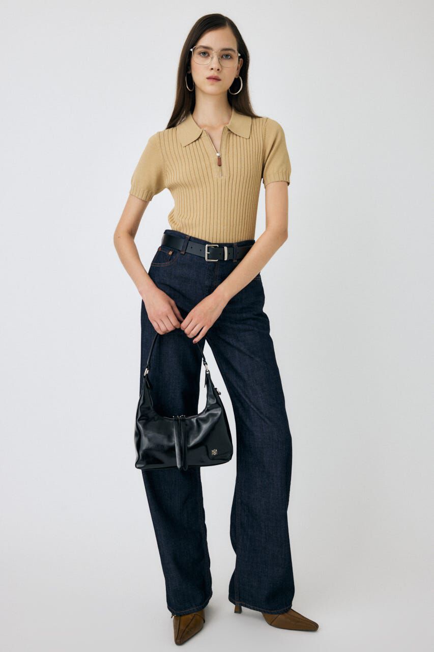 MOUSSY「HALF ZIP CLASSIC ポロ トップス」|ニット・セーター|