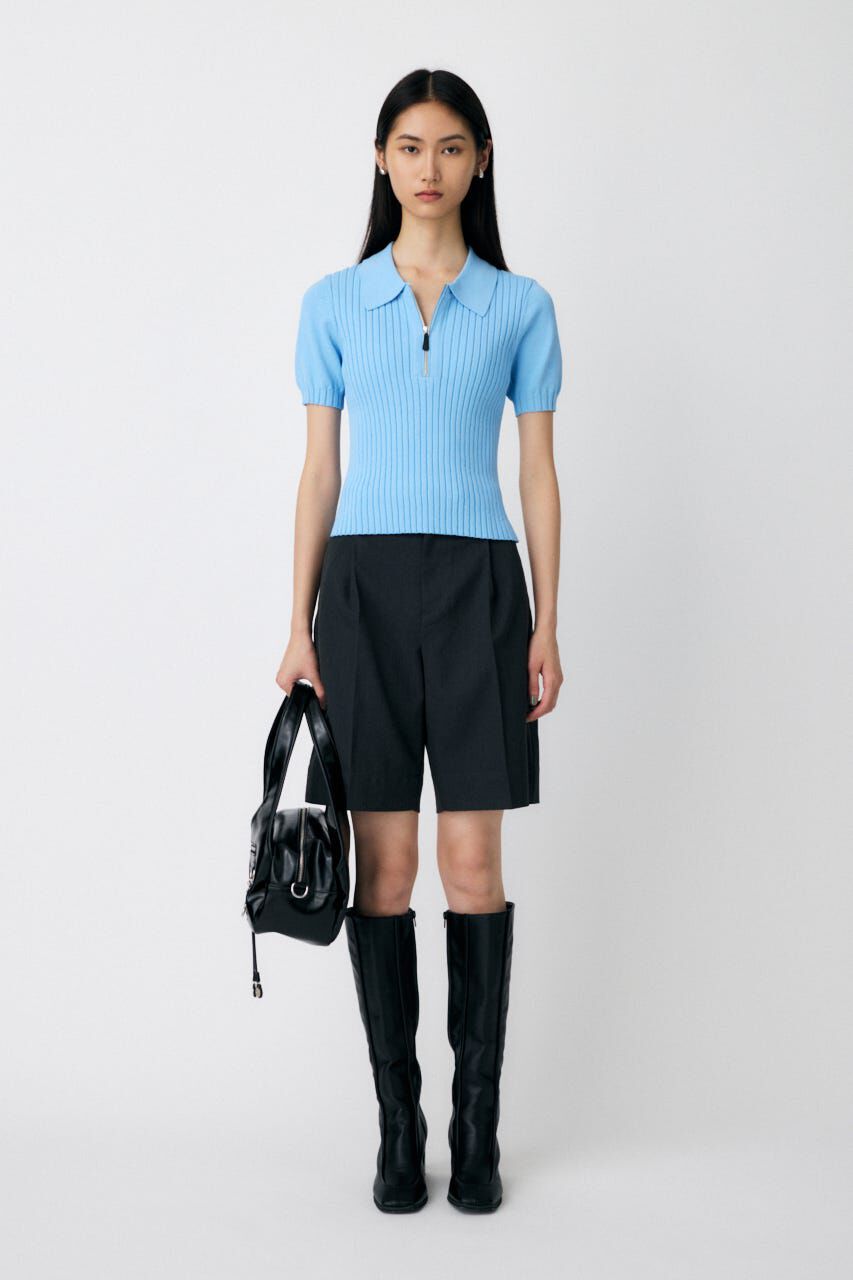 MOUSSY「HALF ZIP CLASSIC ポロ トップス」|ニット・セーター|