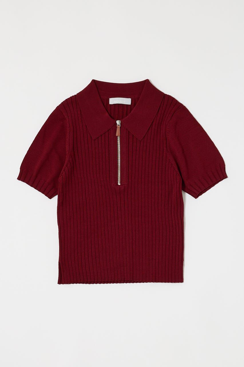 MOUSSY「HALF ZIP CLASSIC ポロ トップス」|ニット・セーター|