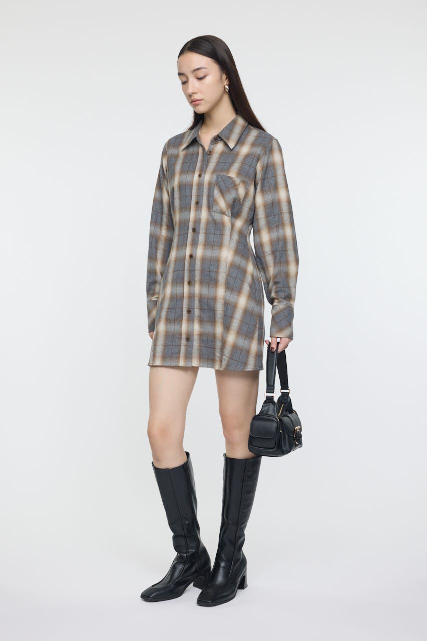 MOUSSY「CHECK SHIRT ドレス」|ワンピース|
