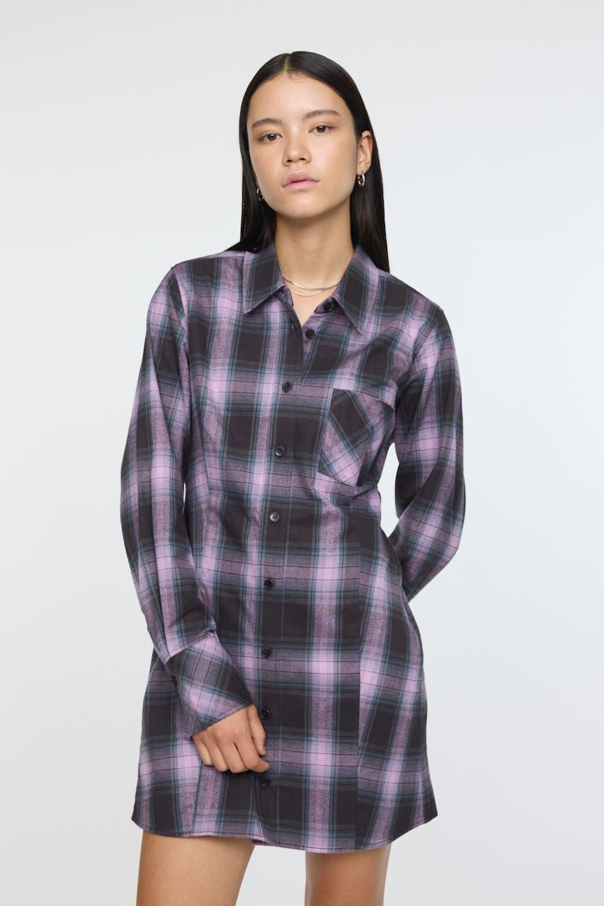MOUSSY「CHECK SHIRT ドレス」|ワンピース|