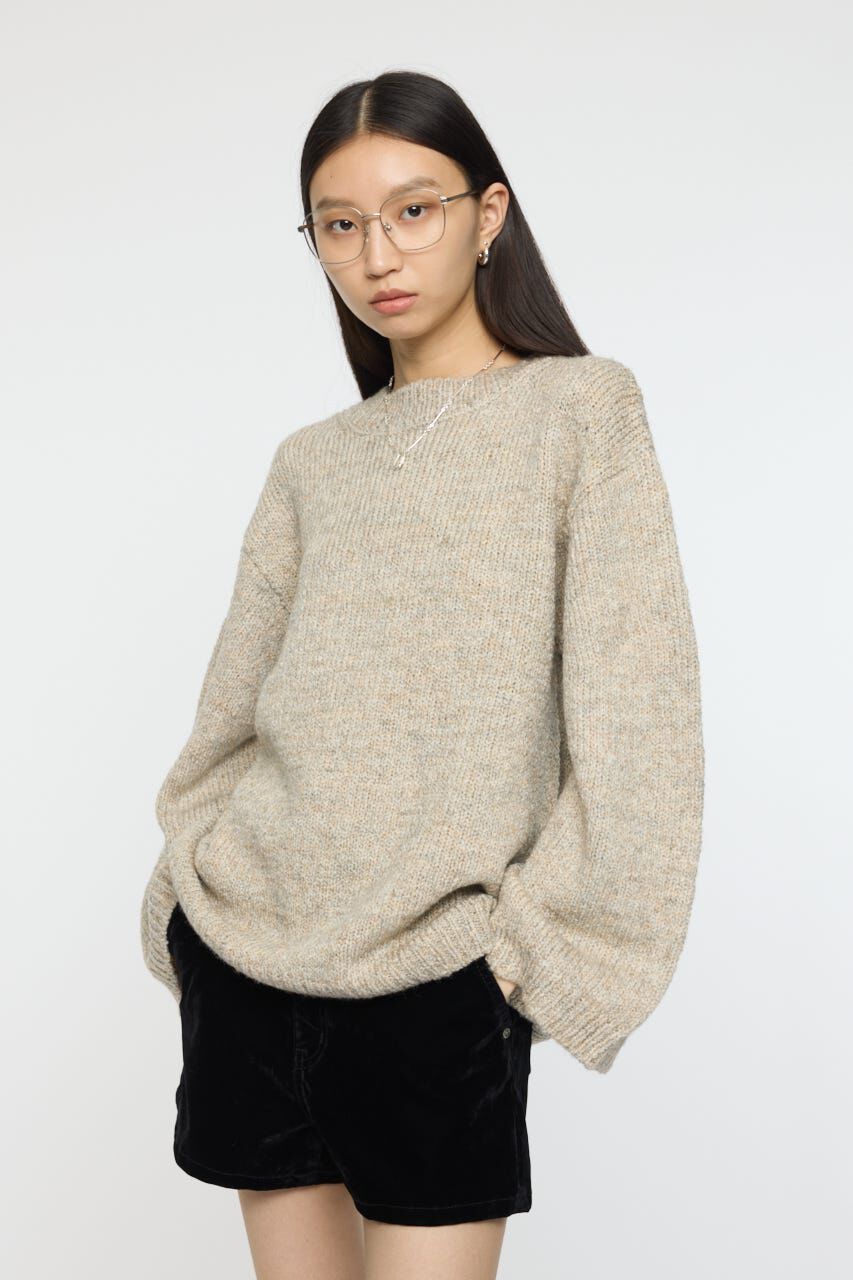 MOUSSY「BRUSHED OVERSIZEDセーター」|ニット・セーター|L/BEG1