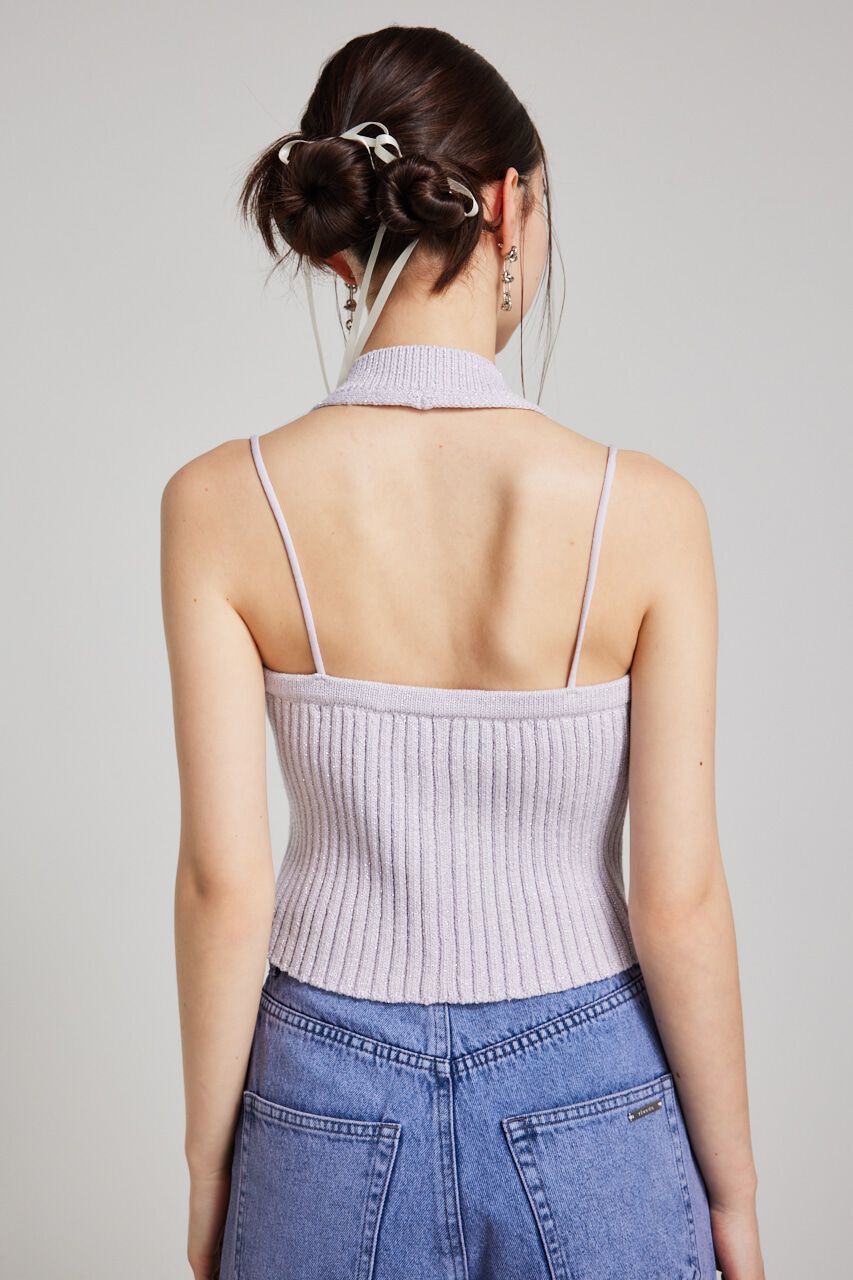 rienda「ホルターNCクロップドKnit TOP」|タンクトップ|