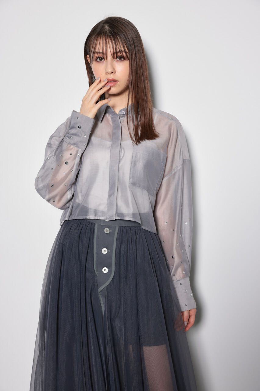 rienda「ビジュースリーヴシアーシャツ」|シャツ・ブラウス|