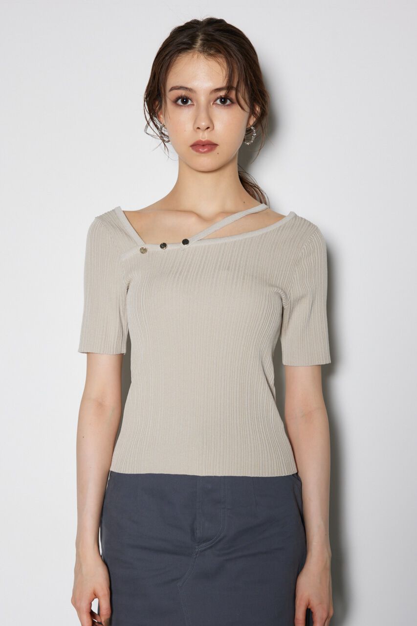 rienda「2WAYアシンメトリーニットトップス」|ニット・セーター|