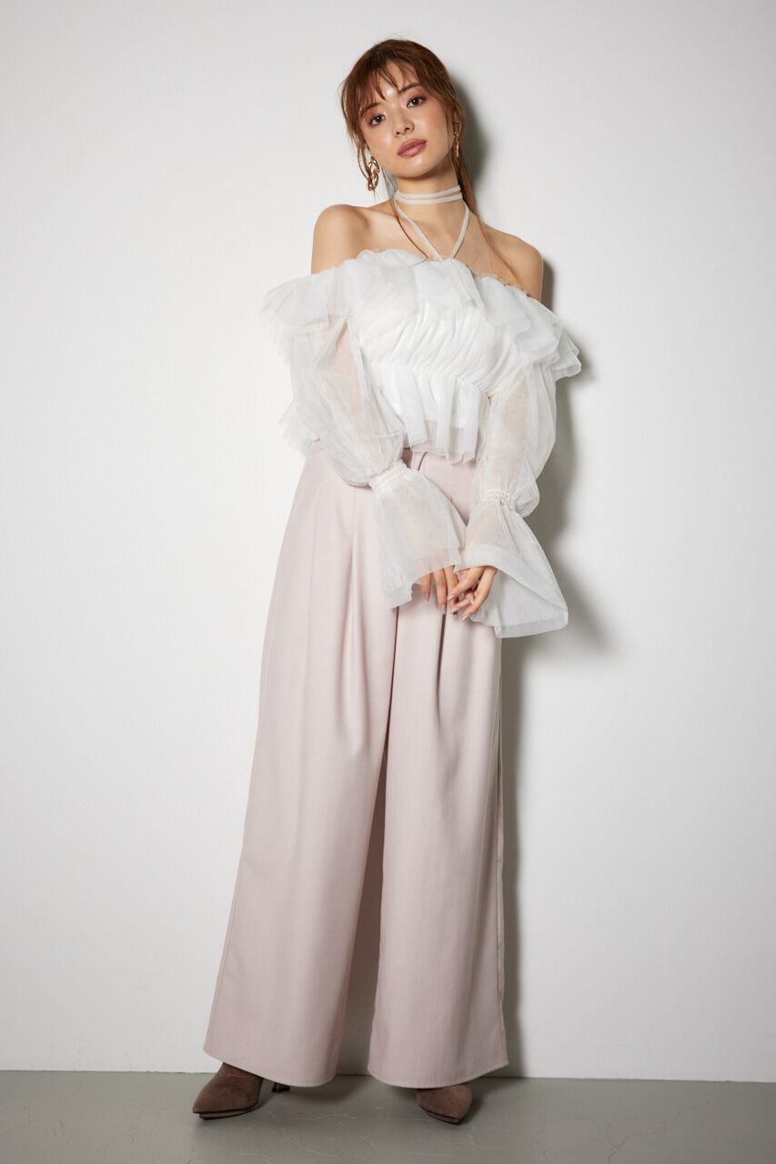 rienda「2WAYギャザーオフショルチュールブラウス」|シャツ・ブラウス|