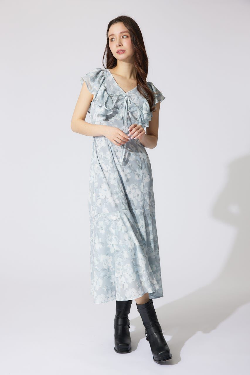 rienda「フリルフラワーロングワンピース」|ワンピース|