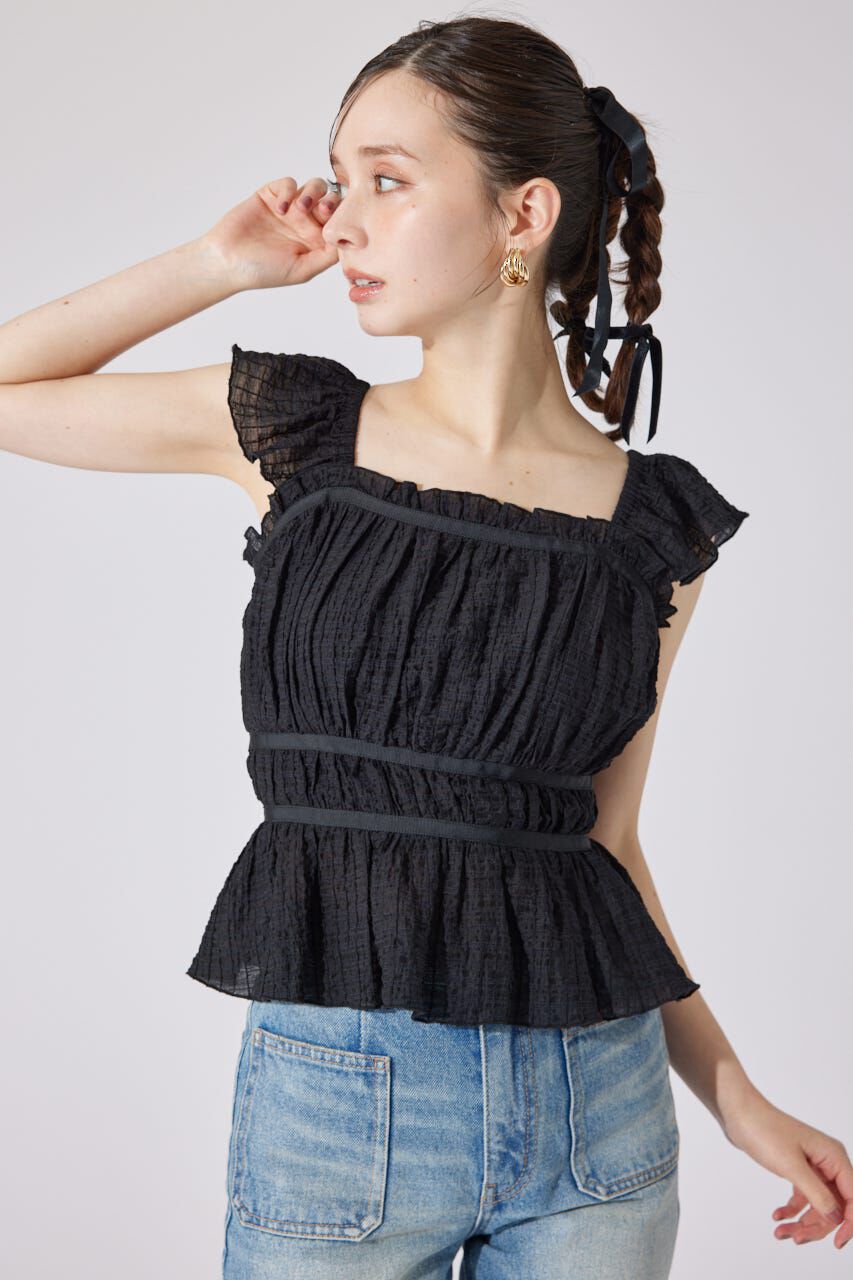 rienda「フリルギャザートップス」|シャツ・ブラウス|